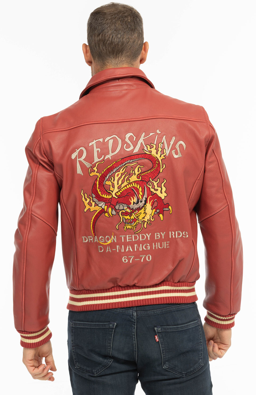 Vêtement en cuir Blousons cuir rouge