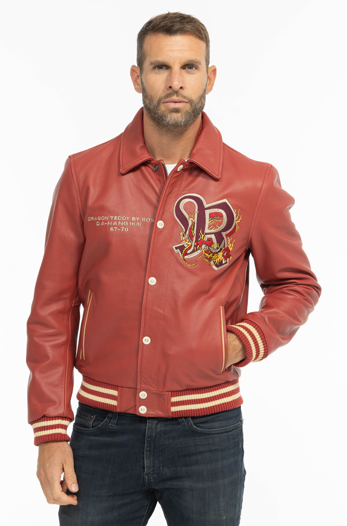 Vêtement en cuir Blousons cuir rouge