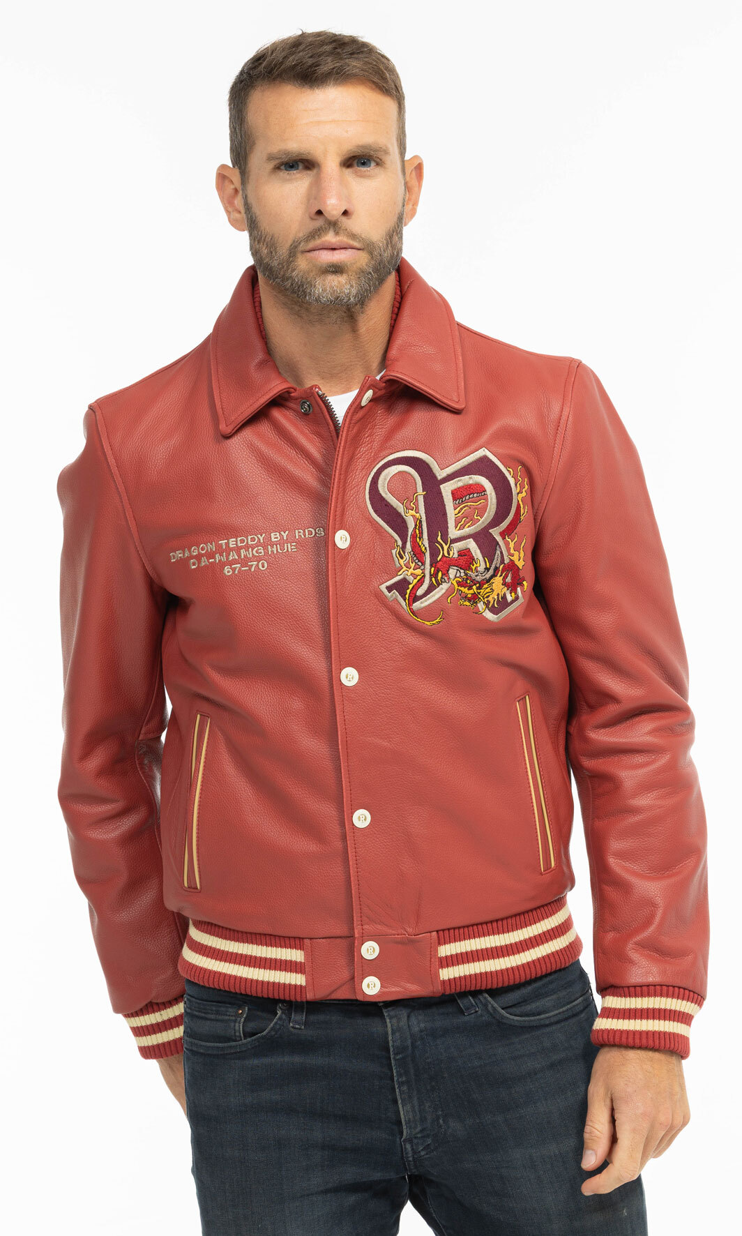 Vêtement en cuir Blousons cuir rouge