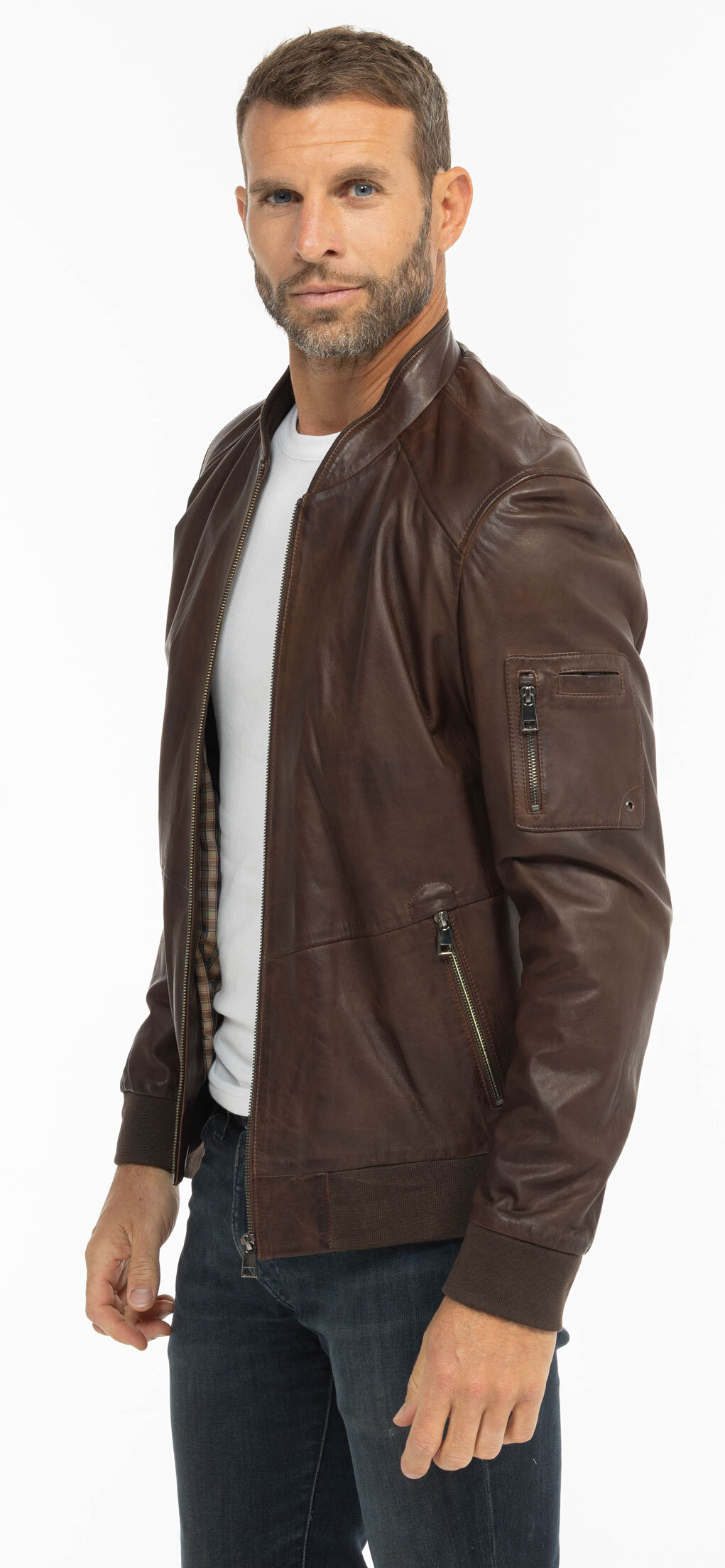 Vêtement en cuir Les bonnes affaires Homme marron