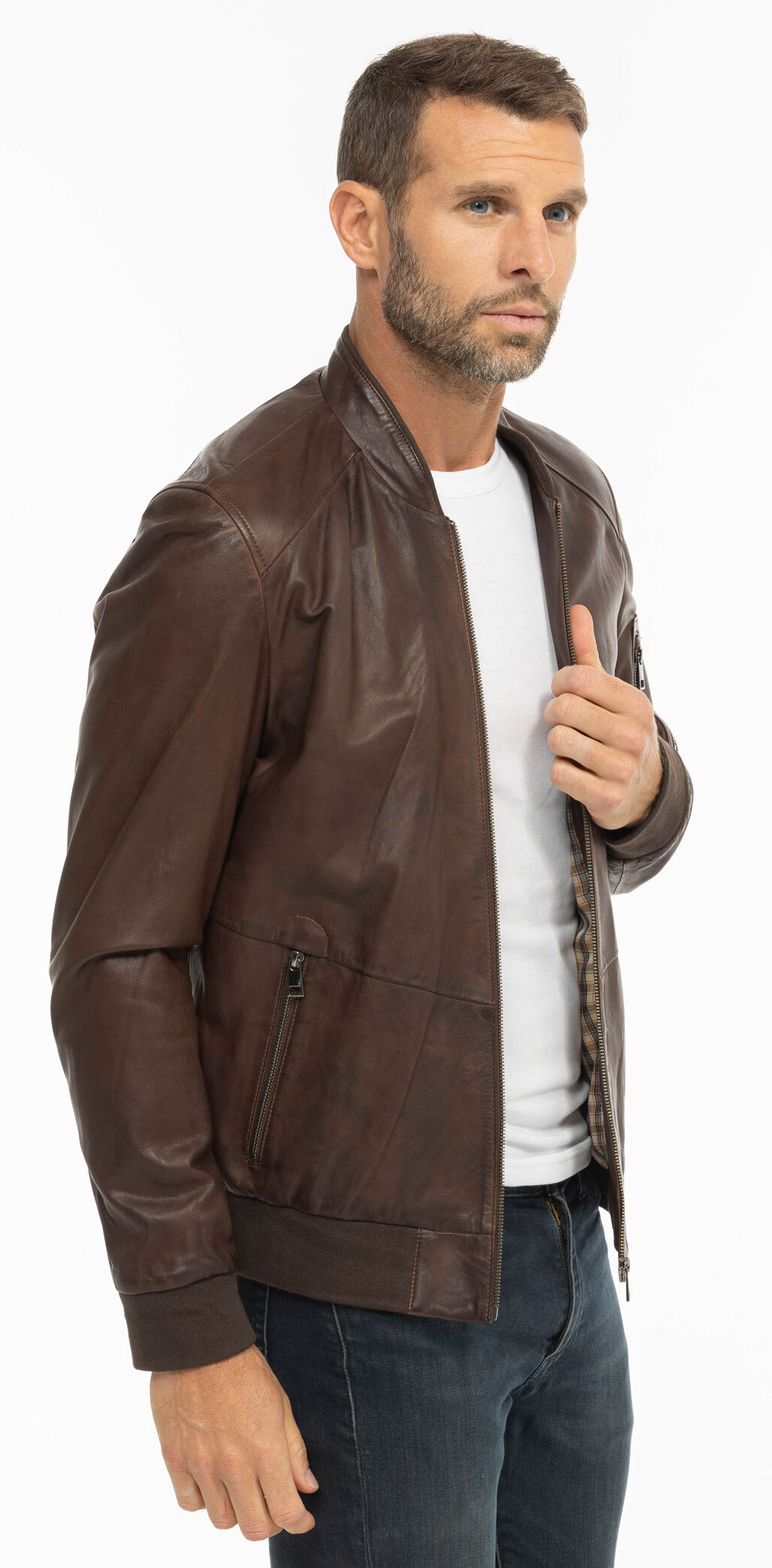 Vêtement en cuir Les bonnes affaires Homme marron