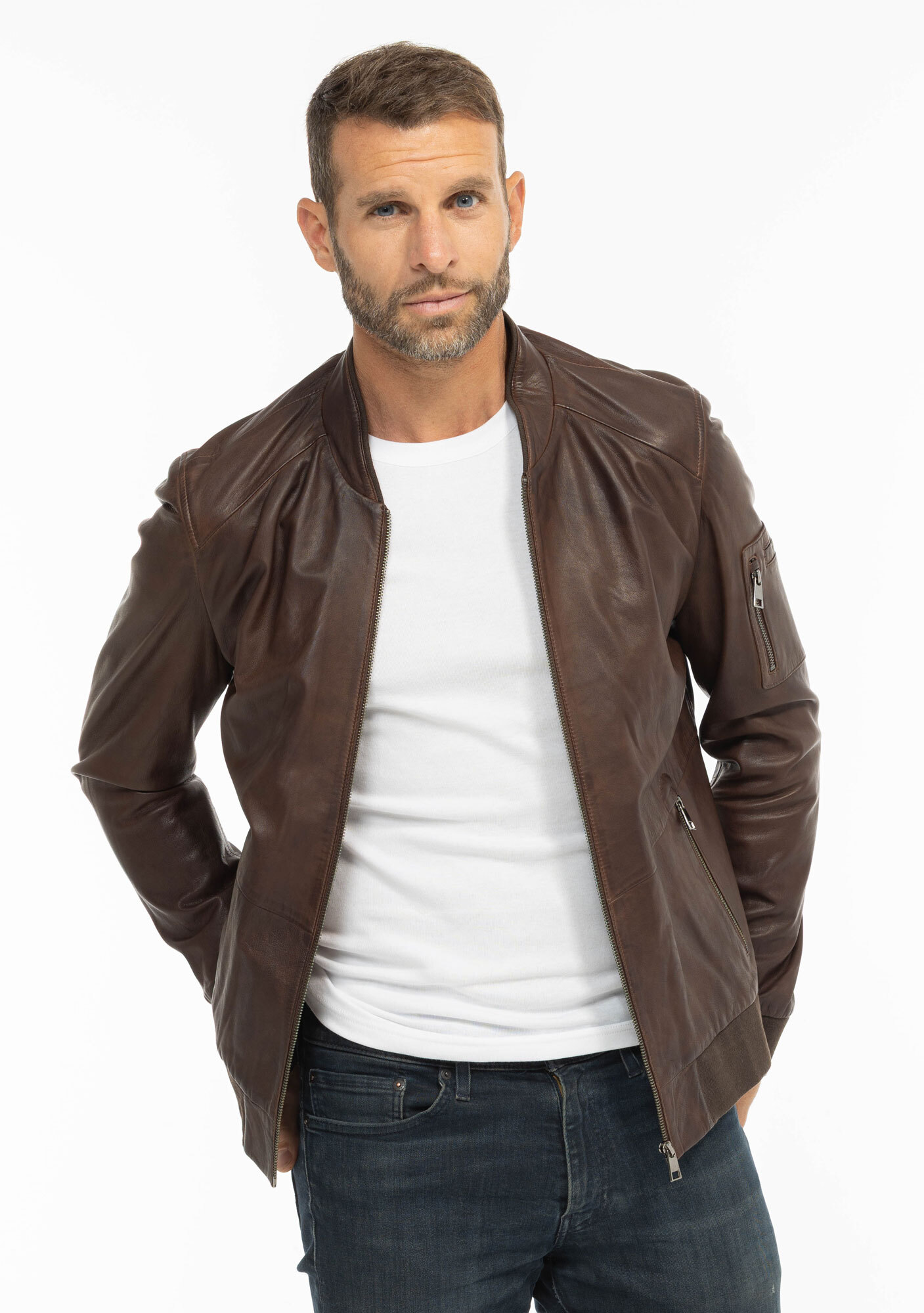 Vêtement en cuir Les bonnes affaires Homme marron