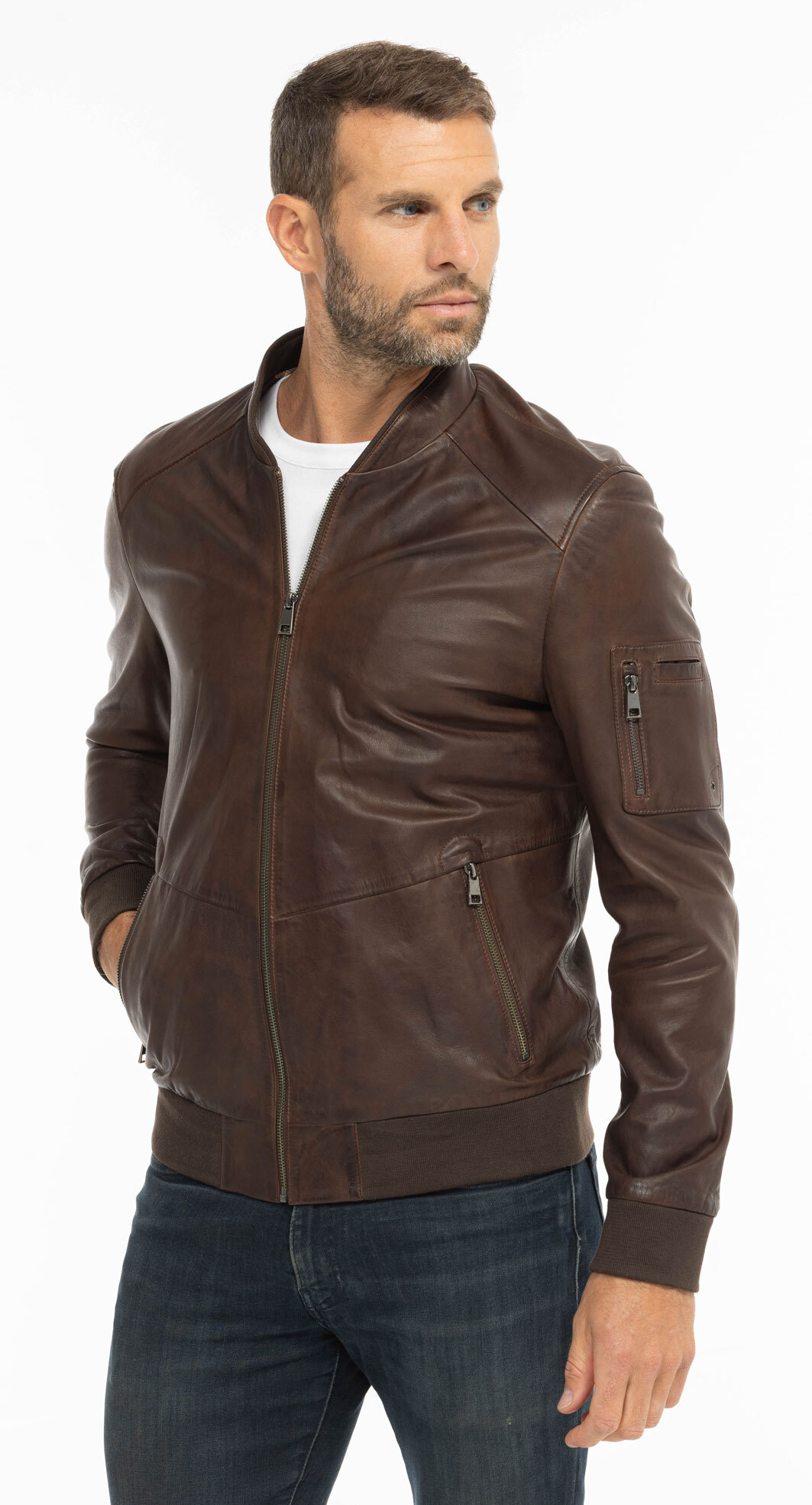 Vêtement en cuir Les bonnes affaires Homme marron