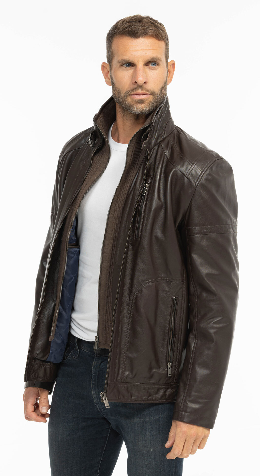 Vêtement en cuir Vestes & Trois Quart cuir marron