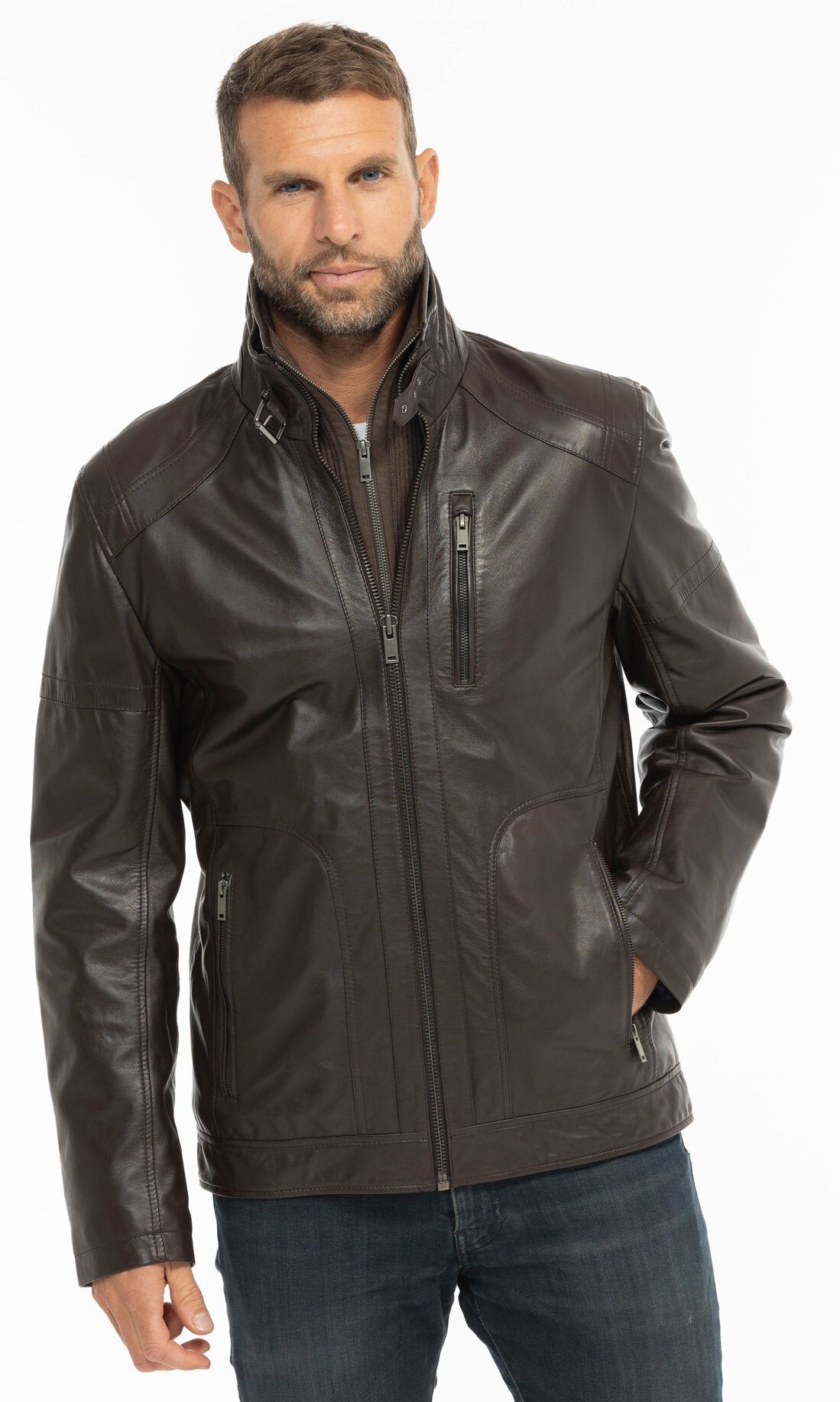 Vêtement en cuir Vestes & Trois Quart cuir marron