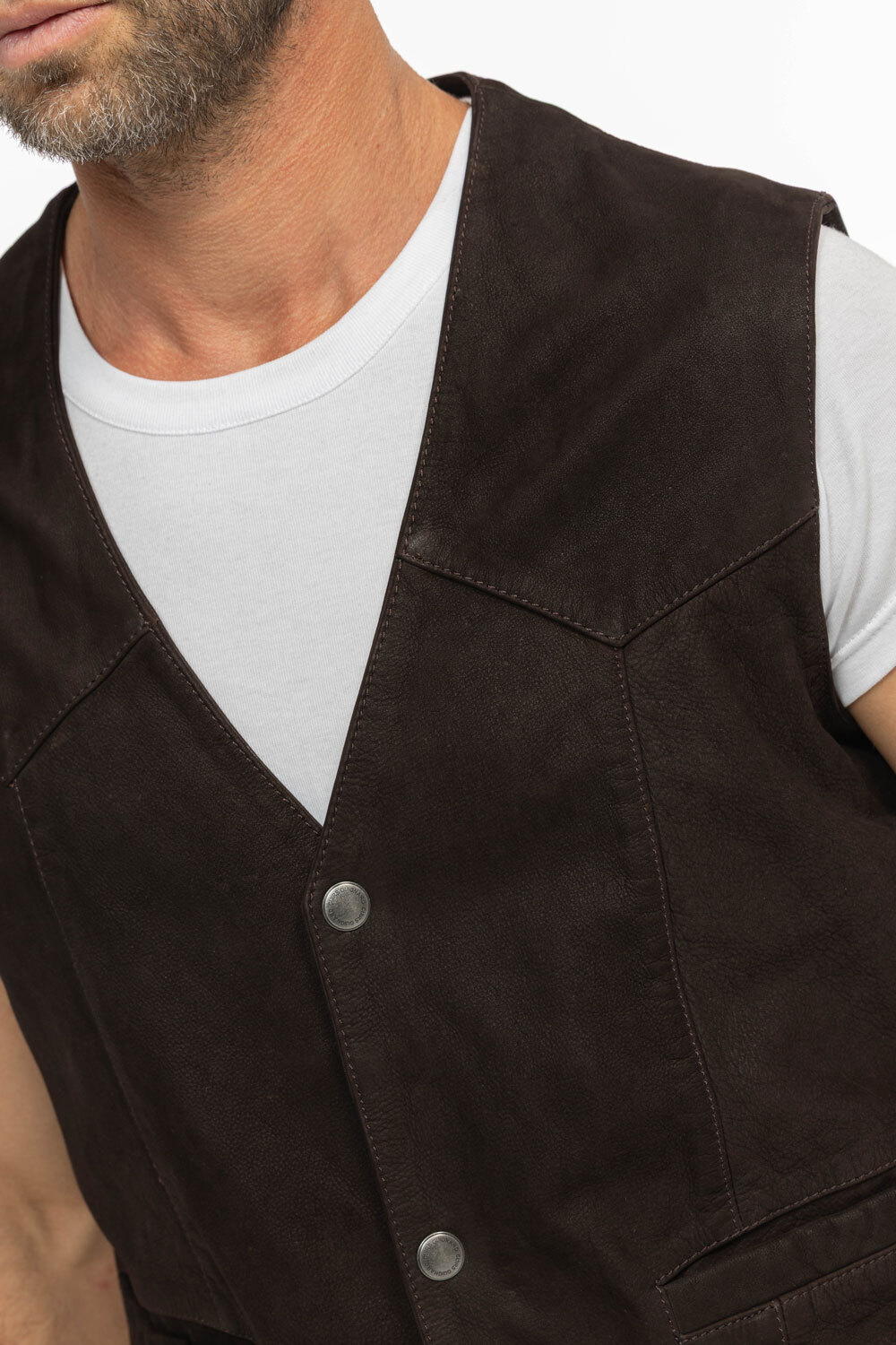 Vêtement en cuir Gilets Cuir  marron