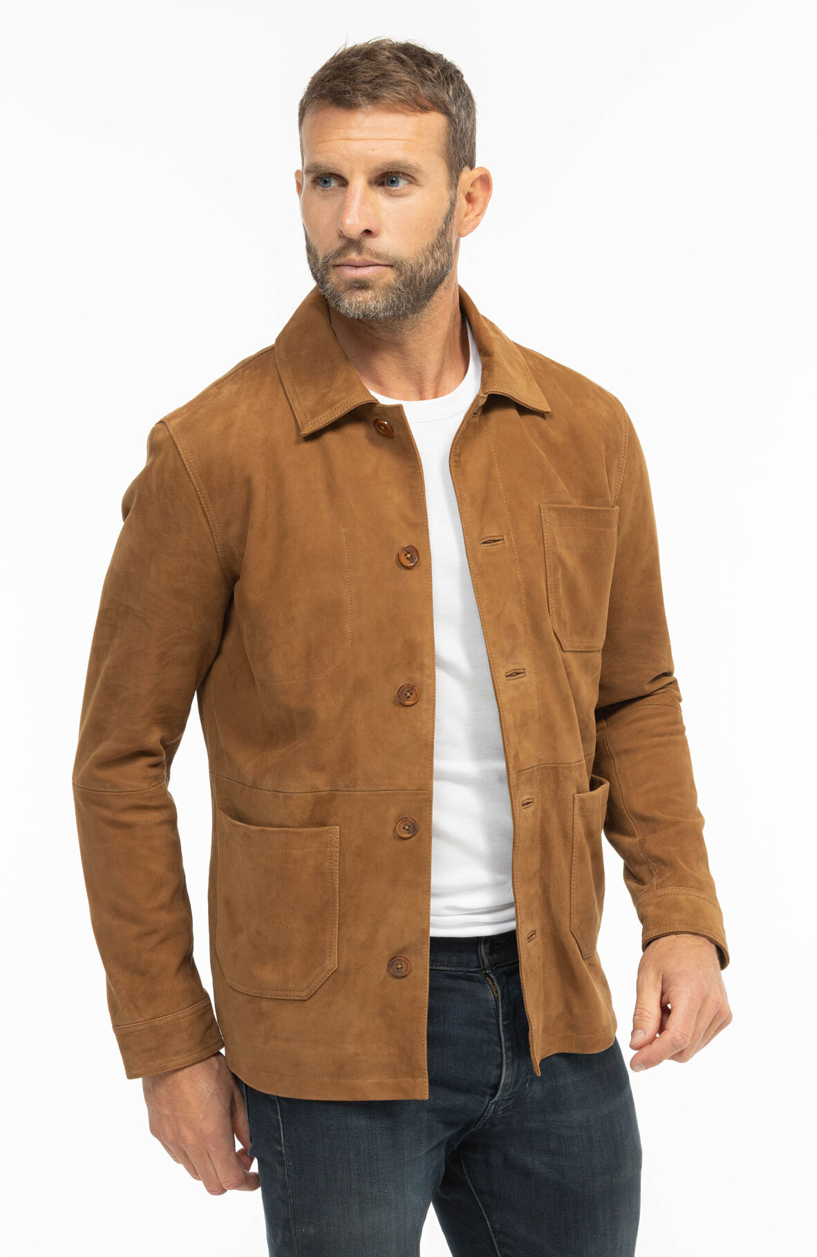 Vêtement en cuir Vestes & Trois Quart cuir cognac