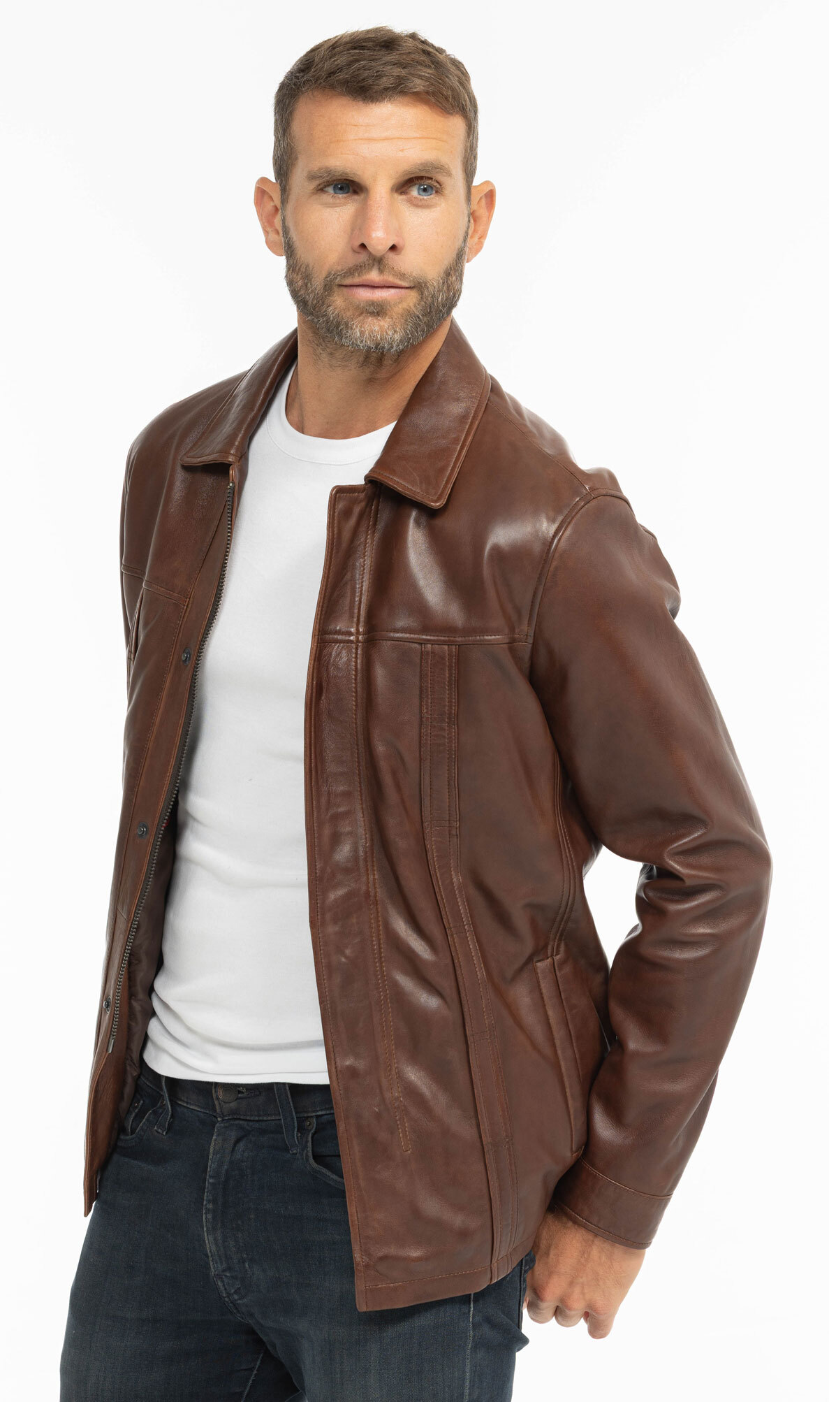 Vêtement en cuir Vestes & Trois Quart cuir marron