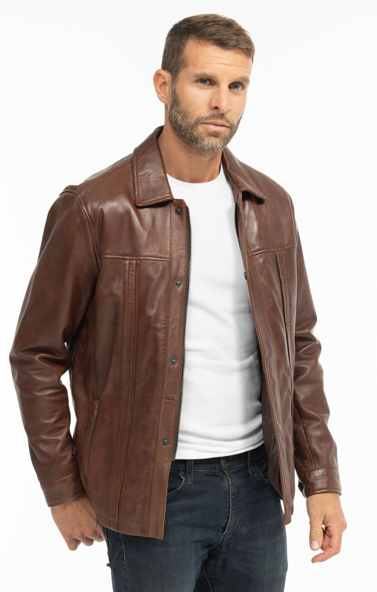 Vêtement en cuir Vestes & Trois Quart cuir marron