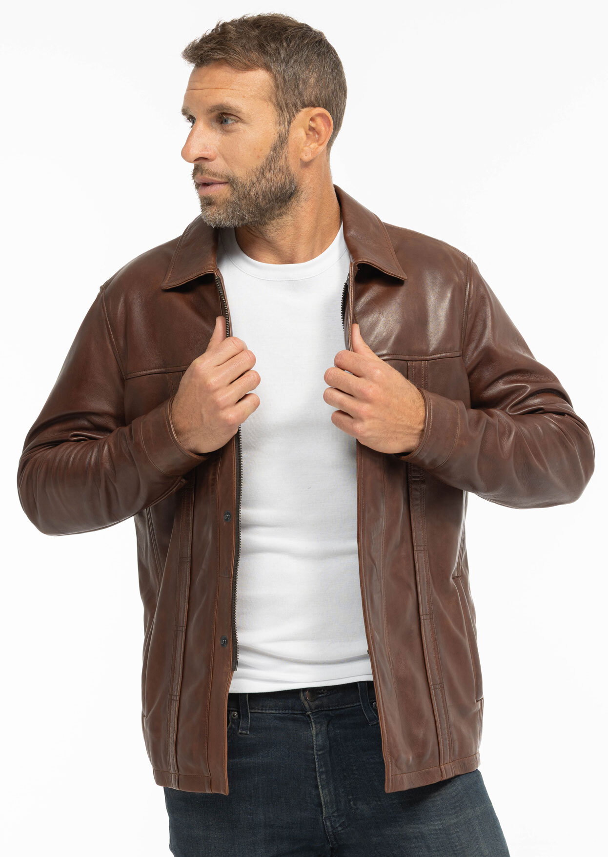 Vêtement en cuir Vestes & Trois Quart cuir marron