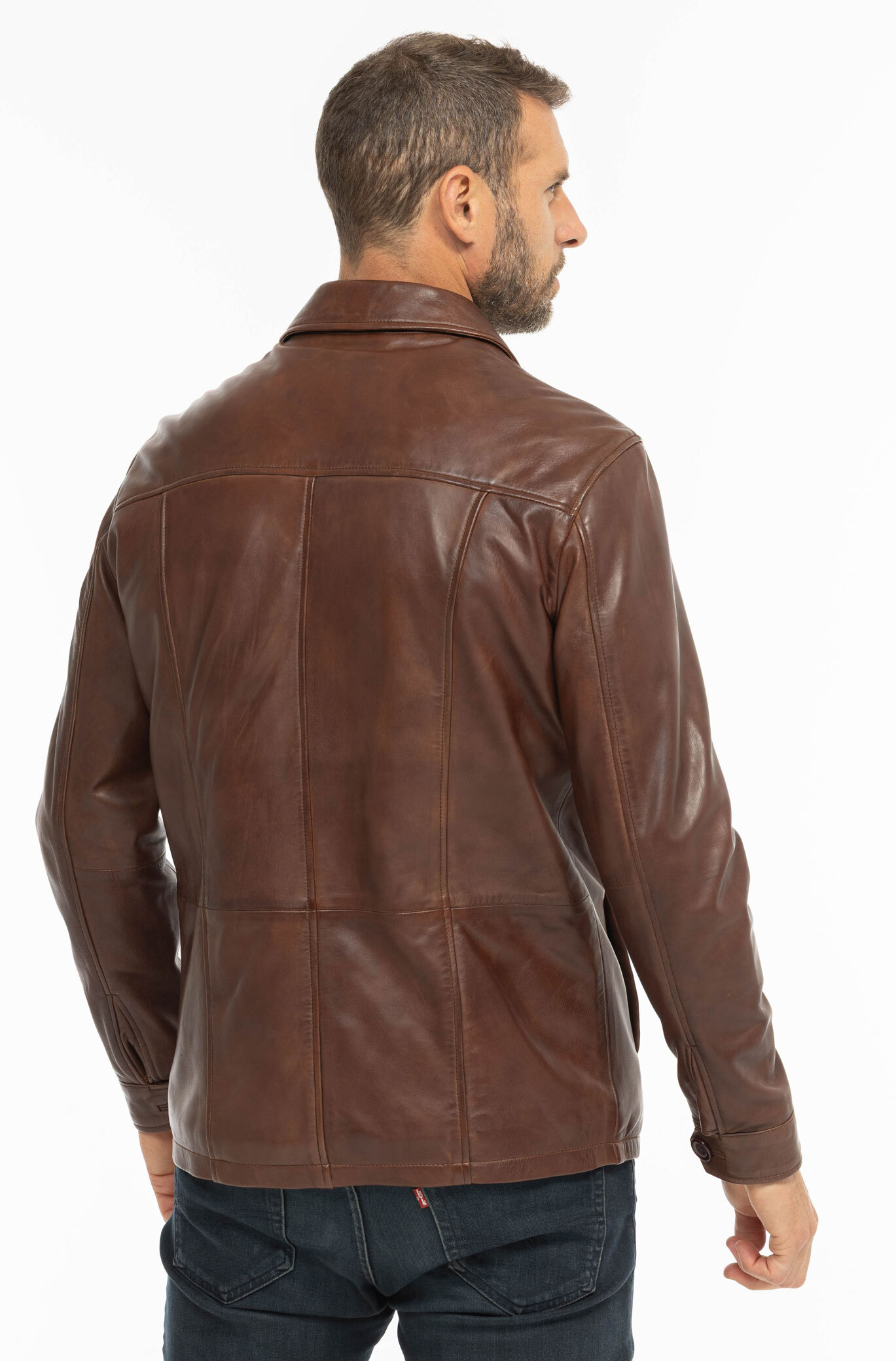 Vêtement en cuir Vestes & Trois Quart cuir marron