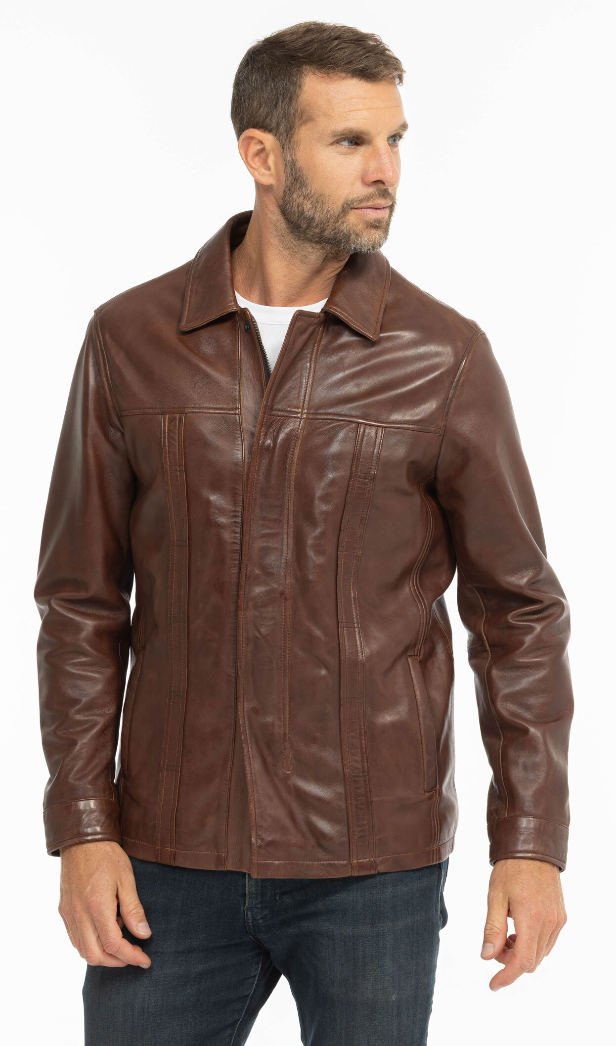 Vêtement en cuir Vestes & Trois Quart cuir marron