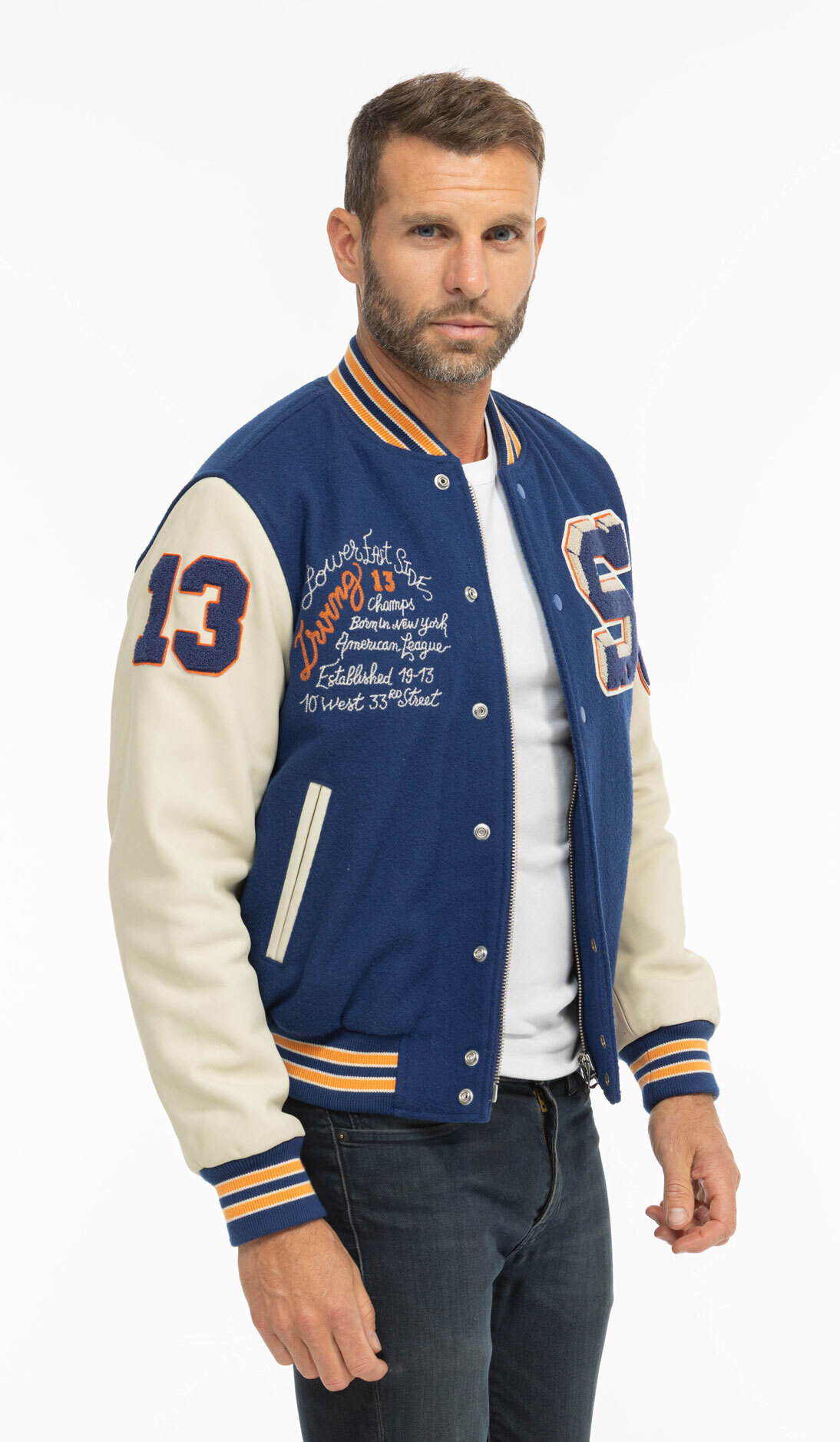 Vêtement en cuir Les bonnes affaires Homme bleu, blanc