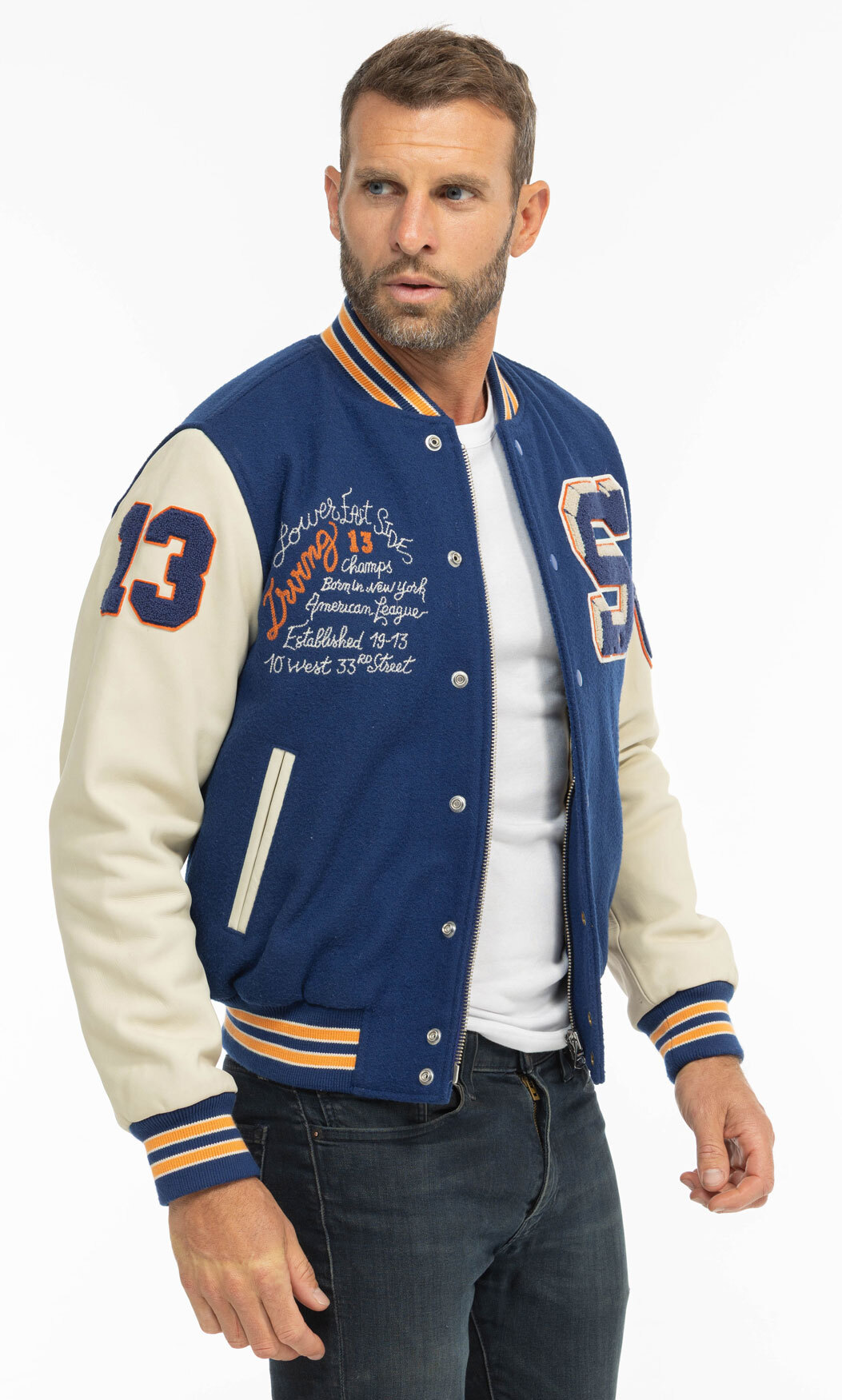 Vêtement en cuir Les bonnes affaires Homme bleu, blanc