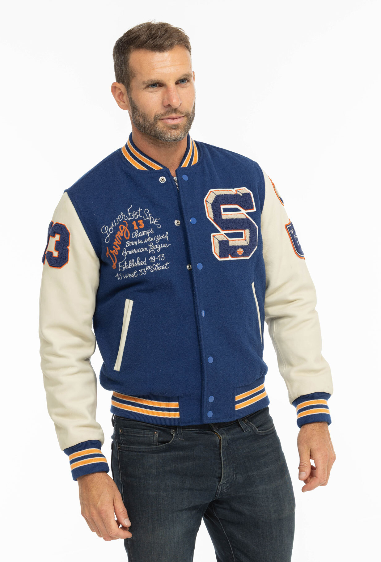 Vêtement en cuir Les bonnes affaires Homme bleu, blanc