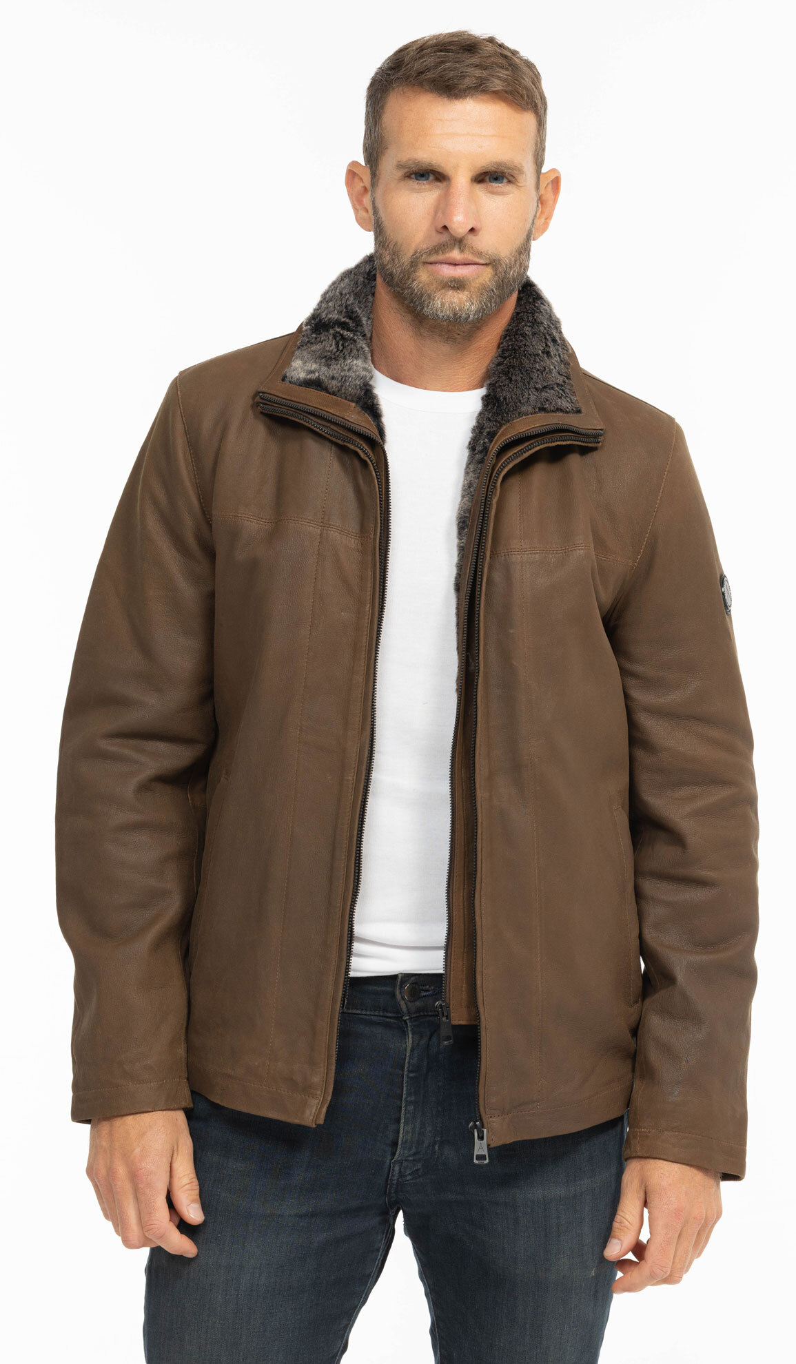 Vêtement en cuir Vestes & Trois Quart cuir marron