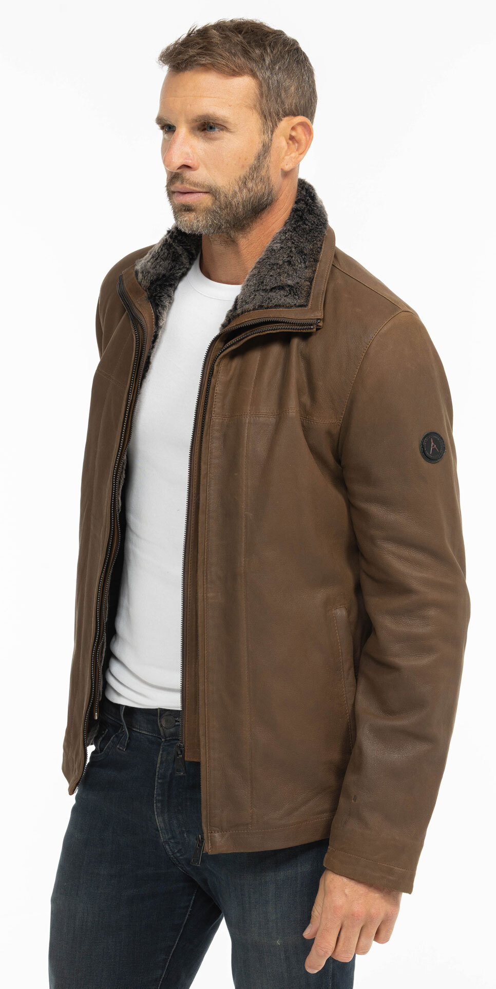 Vêtement en cuir Vestes & Trois Quart cuir marron