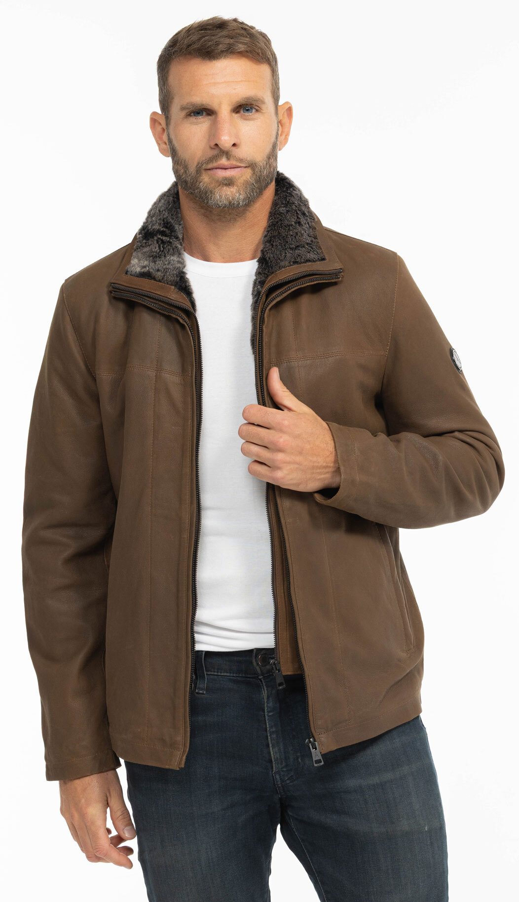 Vêtement en cuir Vestes & Trois Quart cuir marron