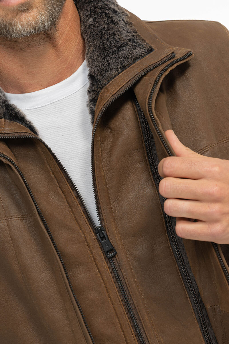 Vêtement en cuir Vestes & Trois Quart cuir marron