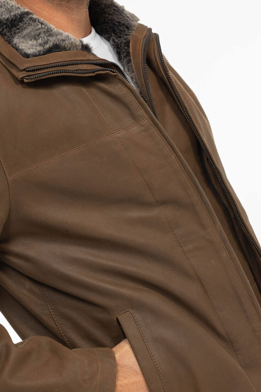 Vêtement en cuir Vestes & Trois Quart cuir marron