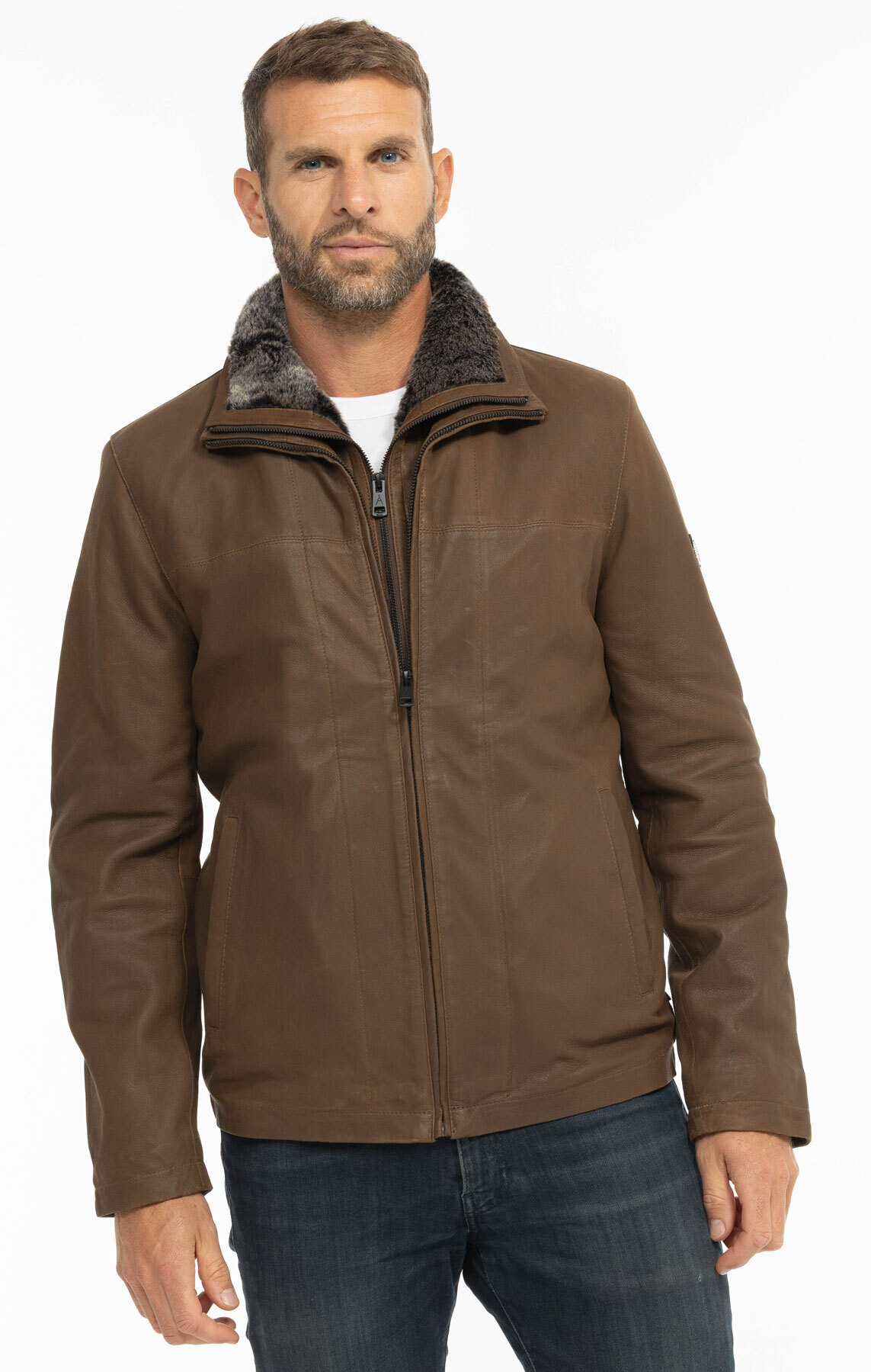 Vêtement en cuir Vestes & Trois Quart cuir marron