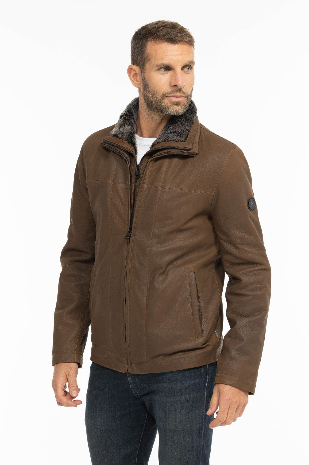 Vêtement en cuir Vestes & Trois Quart cuir marron