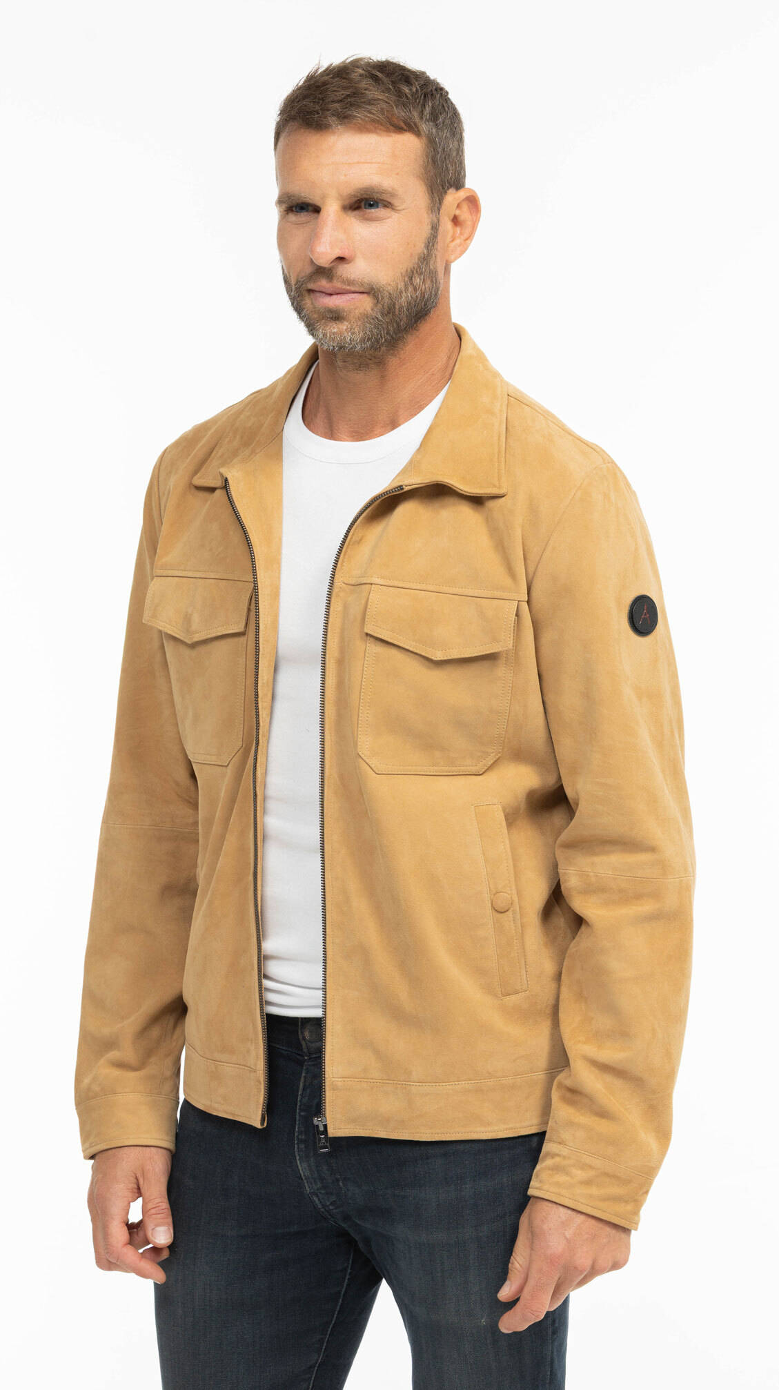 Vêtement en cuir Vestes & Trois Quart cuir beige