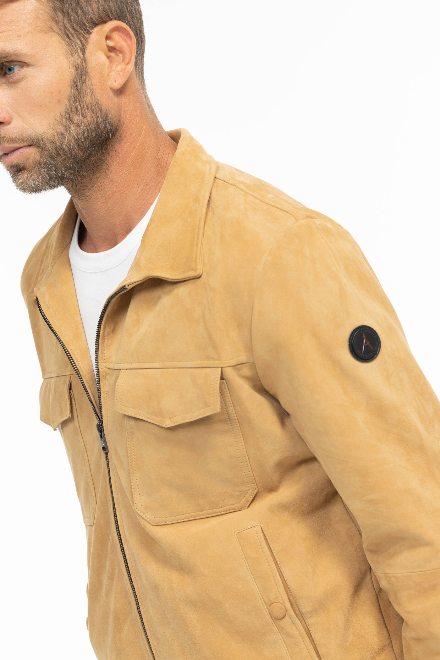 Vêtement en cuir Vestes & Trois Quart cuir beige