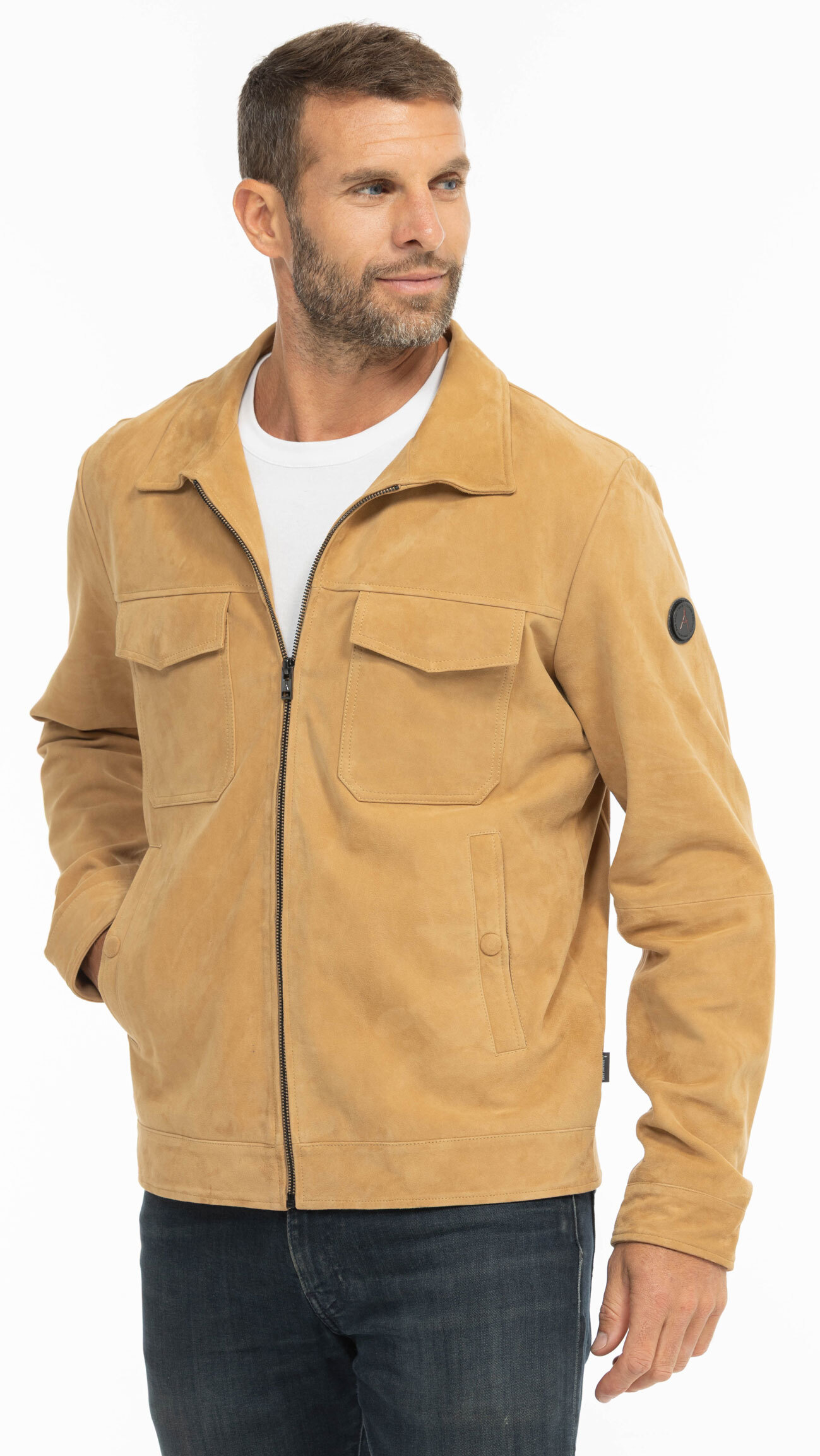 Vêtement en cuir Vestes & Trois Quart cuir beige