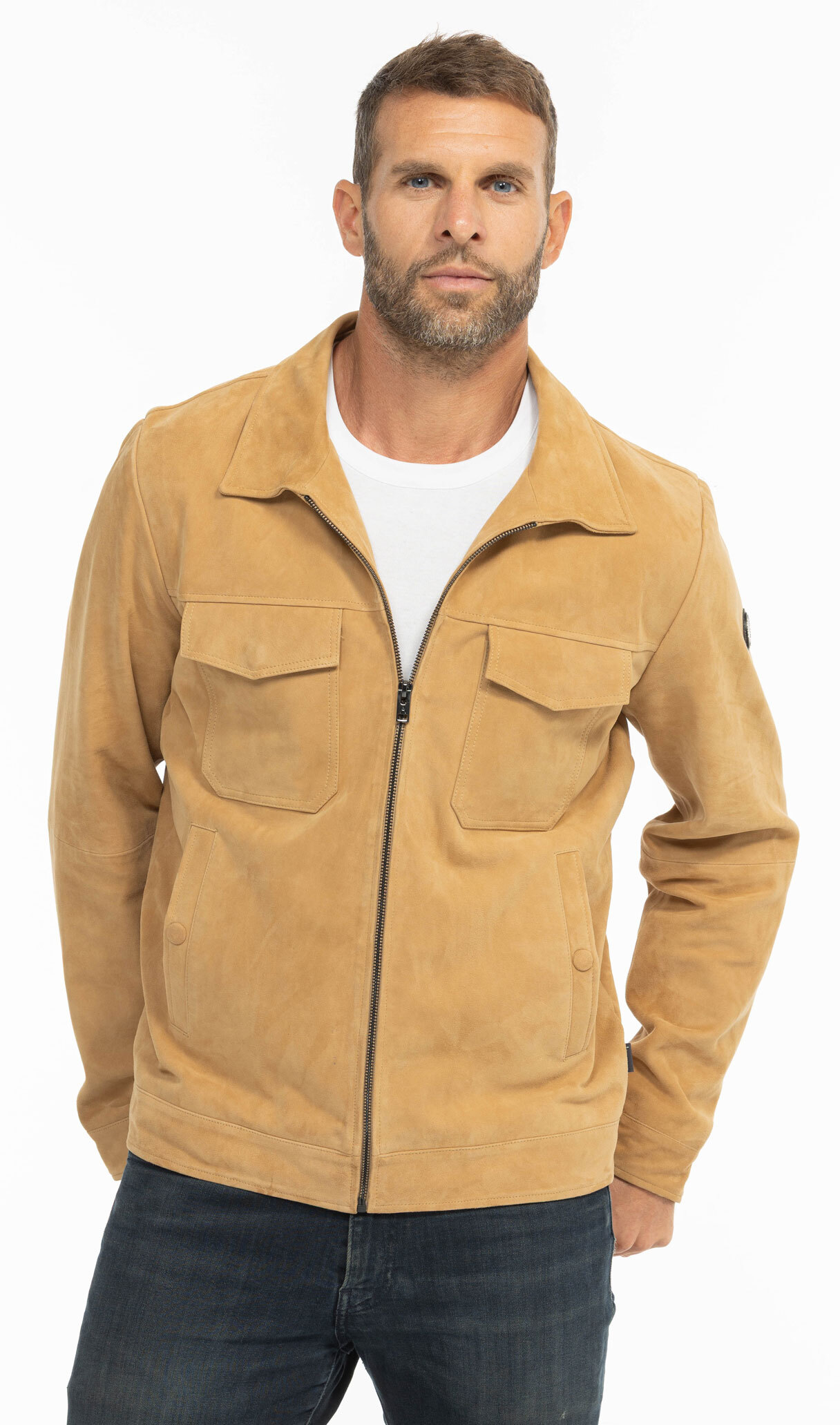 Vêtement en cuir Vestes & Trois Quart cuir beige