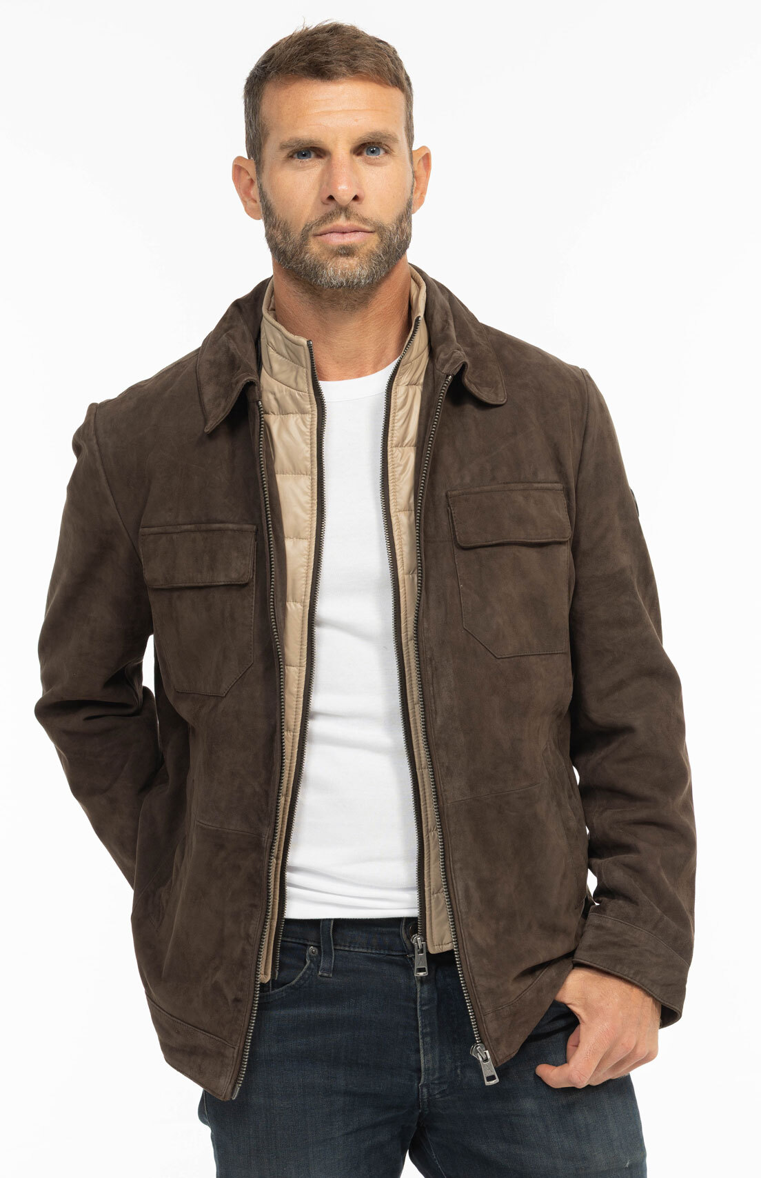 Vêtement en cuir Vestes & Trois Quart cuir marron