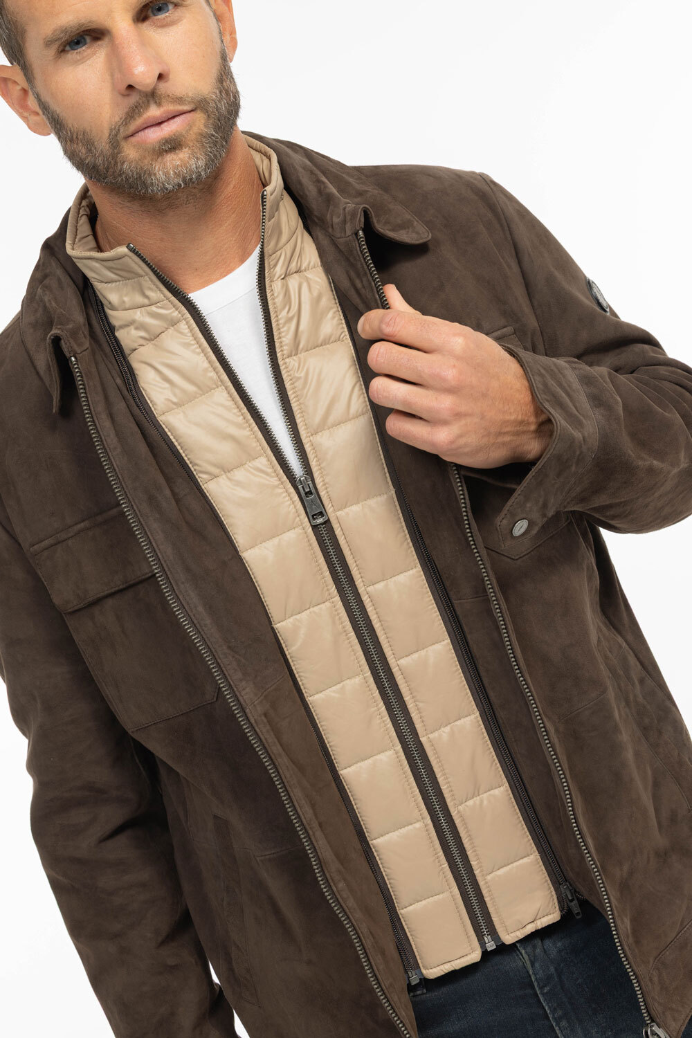 Vêtement en cuir Vestes & Trois Quart cuir marron