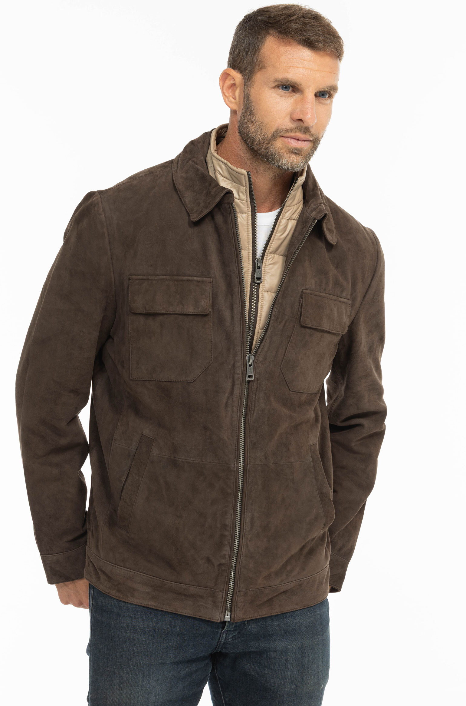 Vêtement en cuir Vestes & Trois Quart cuir marron