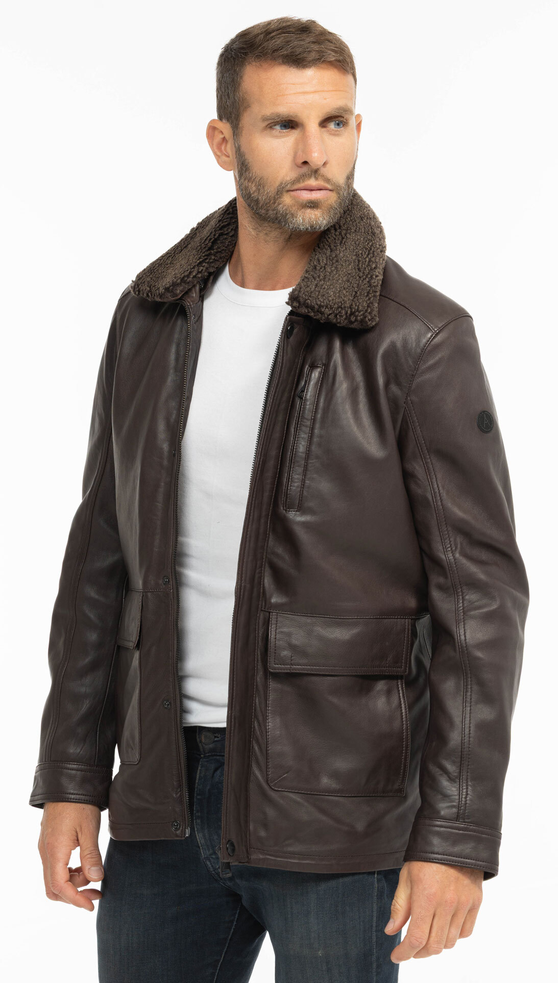 Vêtement en cuir Vestes & Trois Quart cuir marron