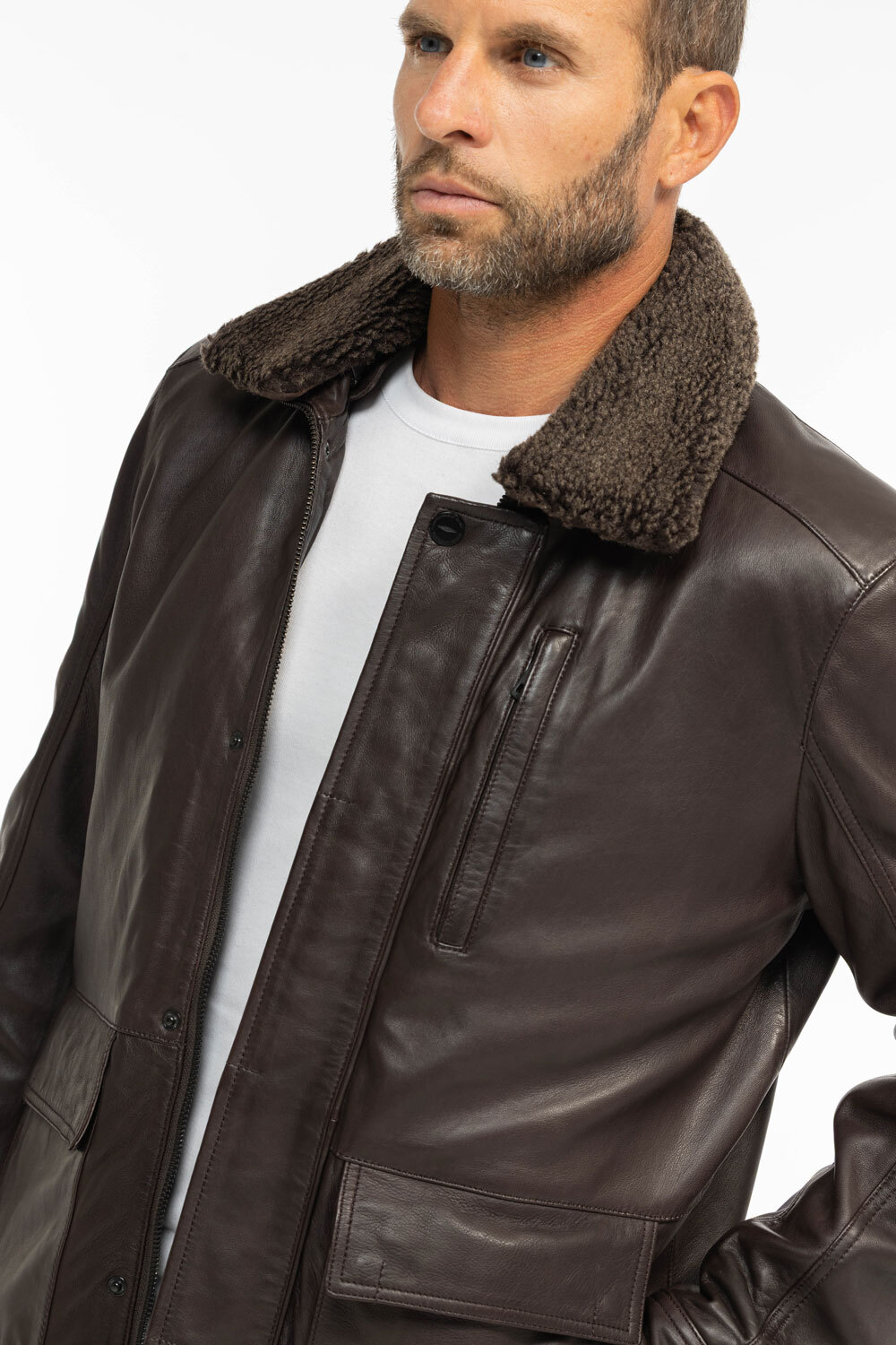 Vêtement en cuir Vestes & Trois Quart cuir marron