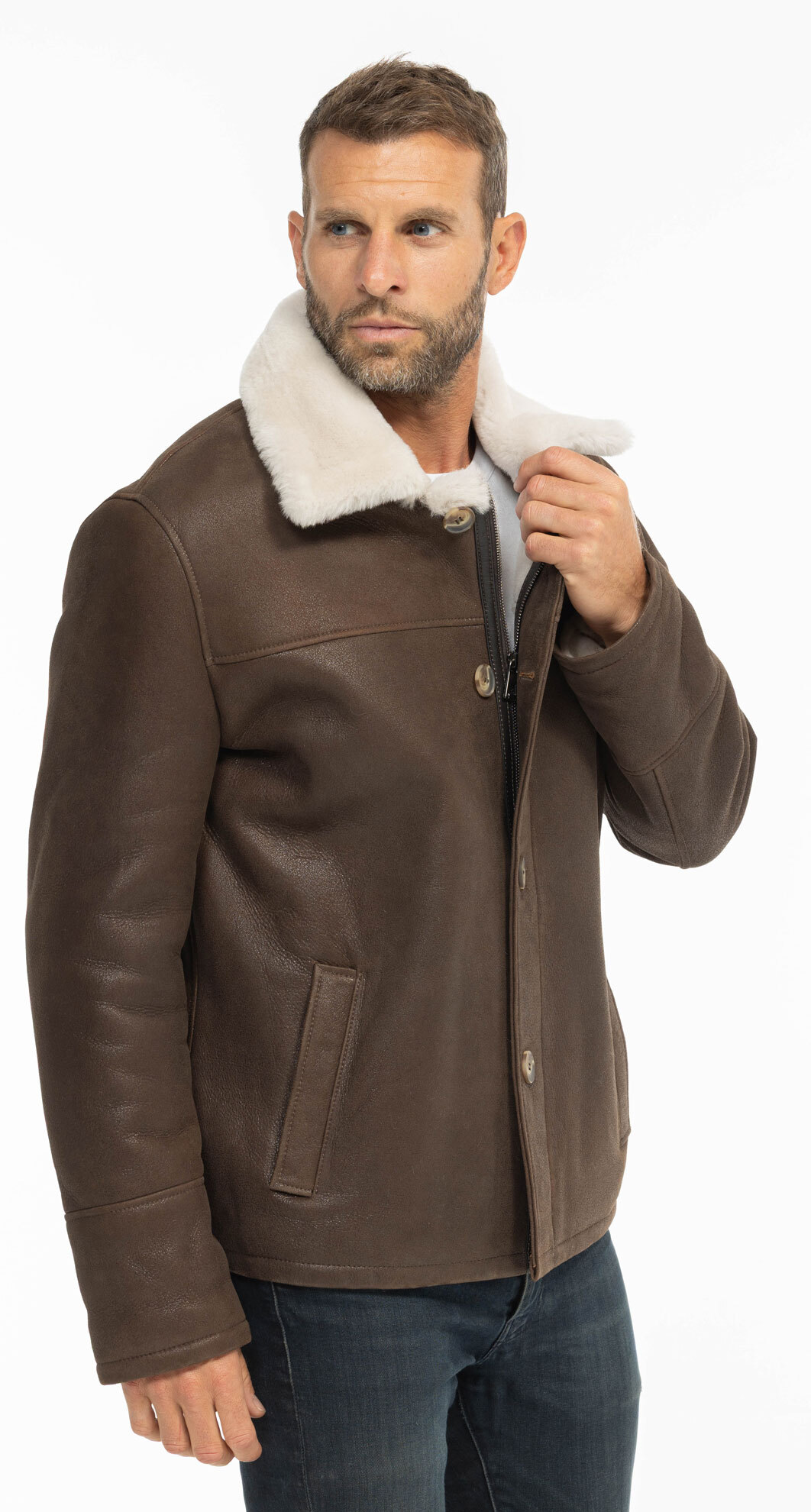 Vêtement en cuir Vestes & Trois Quart cuir marron