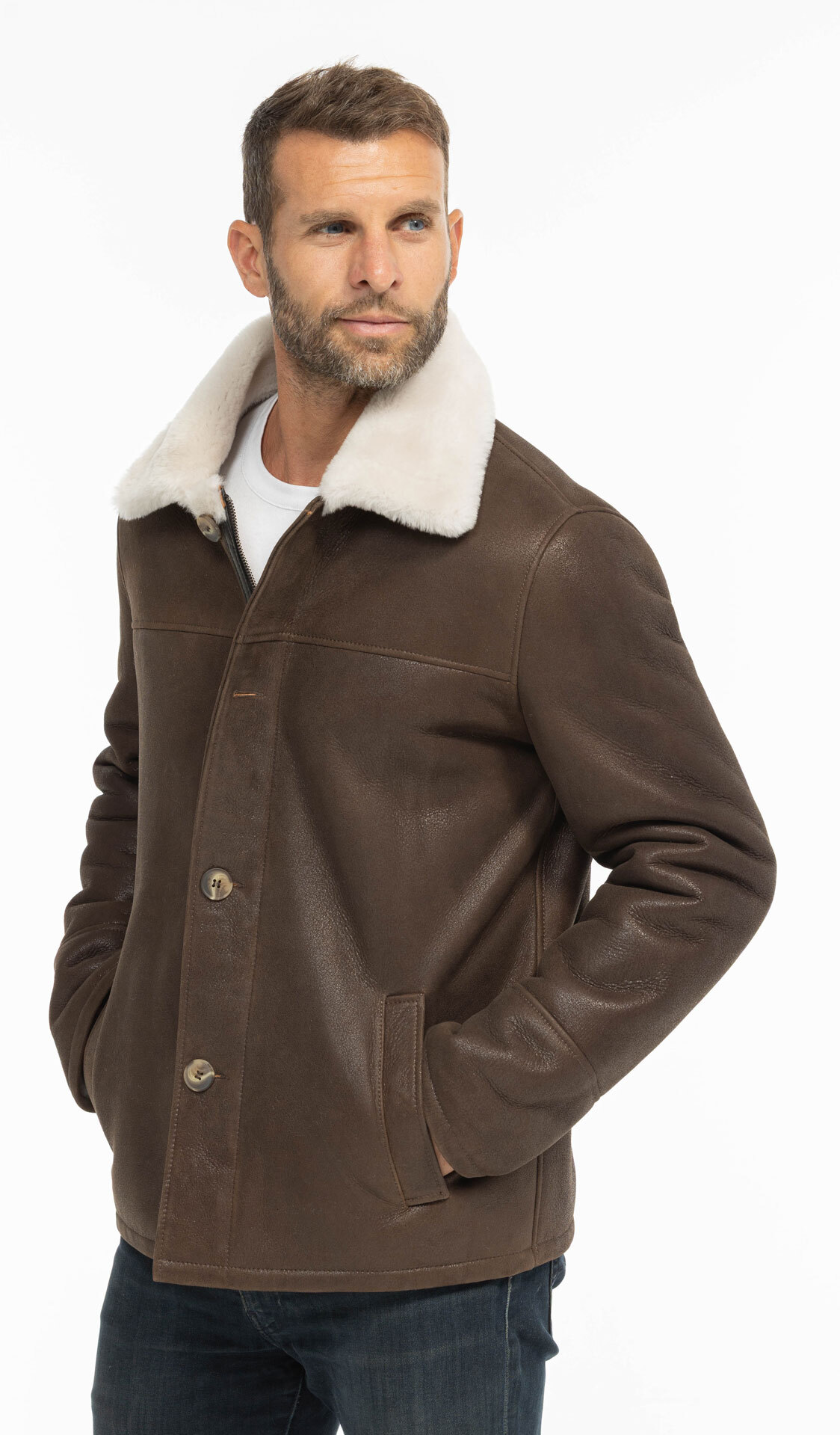 Vêtement en cuir Vestes & Trois Quart cuir marron