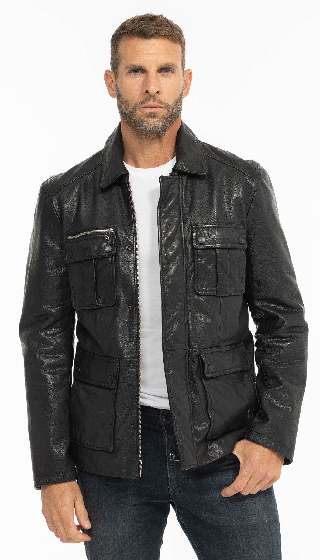 Vêtement en cuir Les bonnes affaires Homme noir