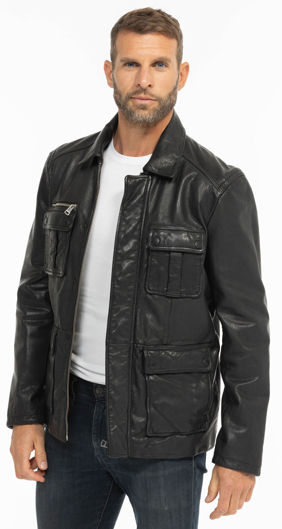 Vêtement en cuir Les bonnes affaires Homme noir