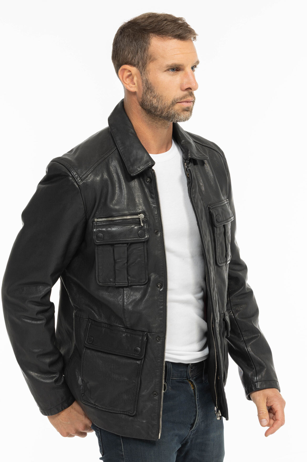 Vêtement en cuir Les bonnes affaires Homme noir