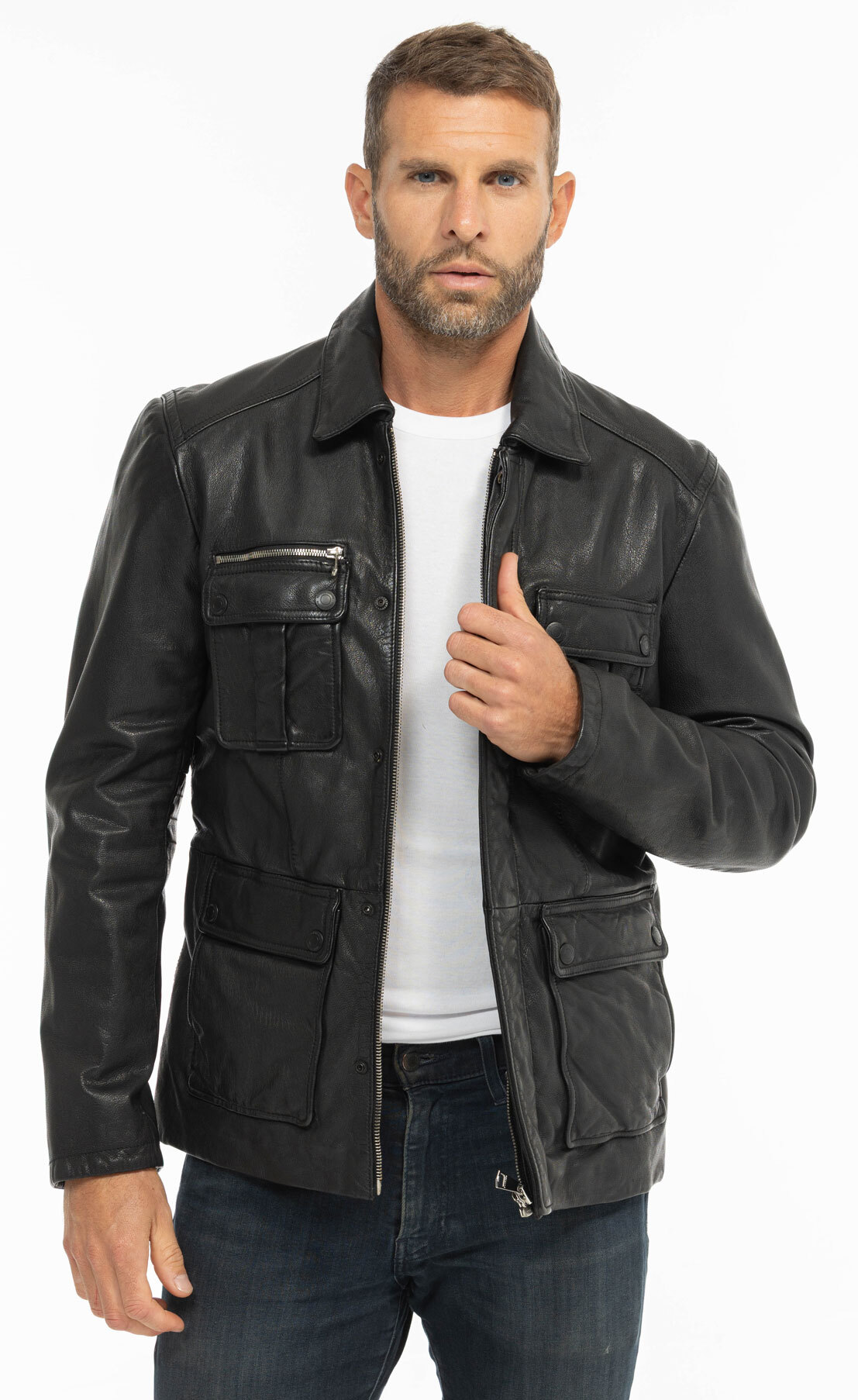 Vêtement en cuir Les bonnes affaires Homme noir