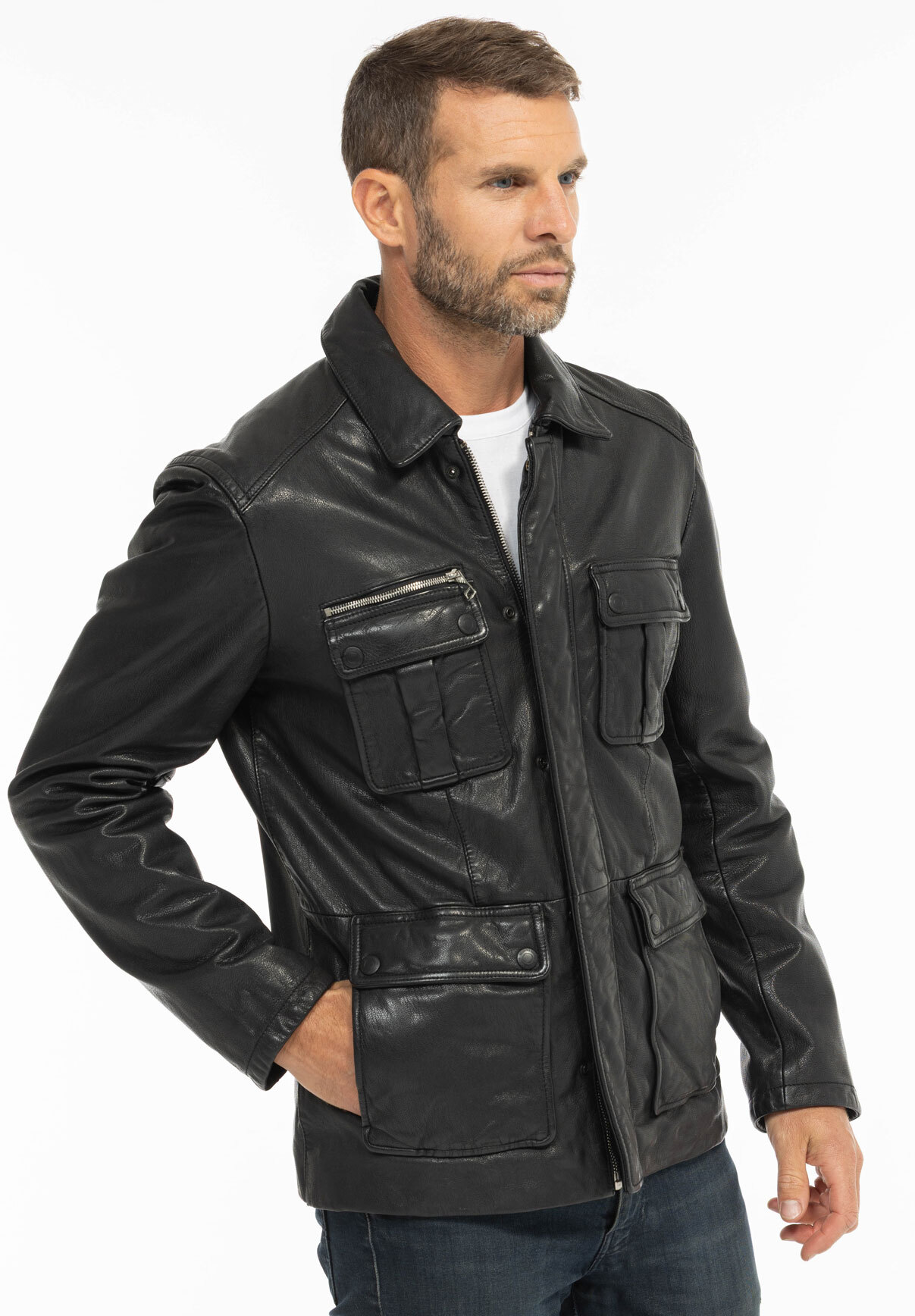 Vêtement en cuir Les bonnes affaires Homme noir