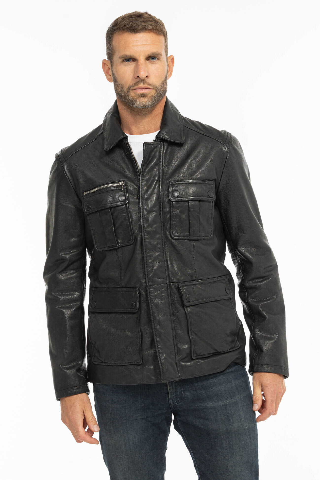 Vêtement en cuir Les bonnes affaires Homme noir