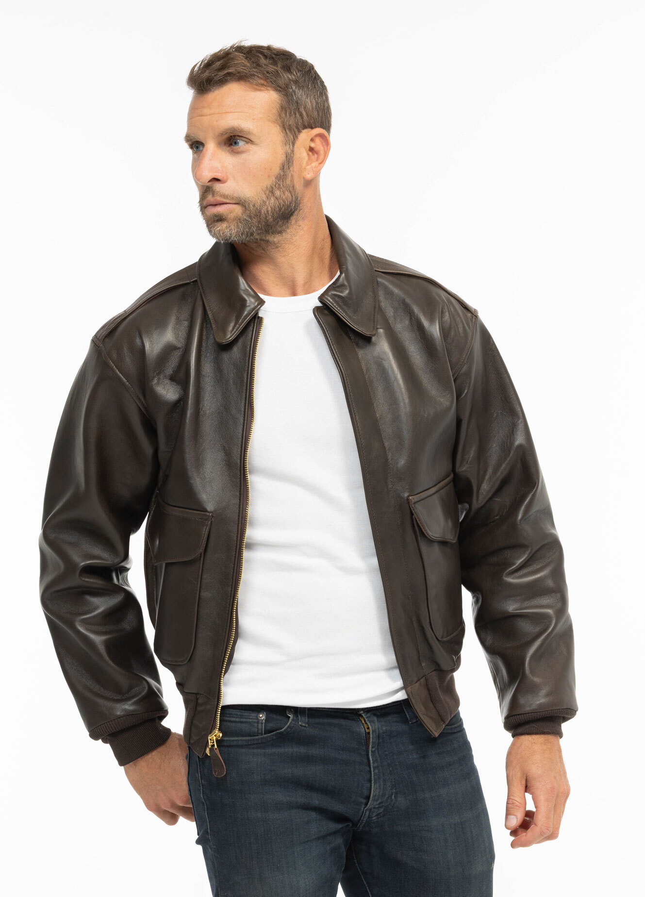 Vêtement en cuir Blousons cuir marron