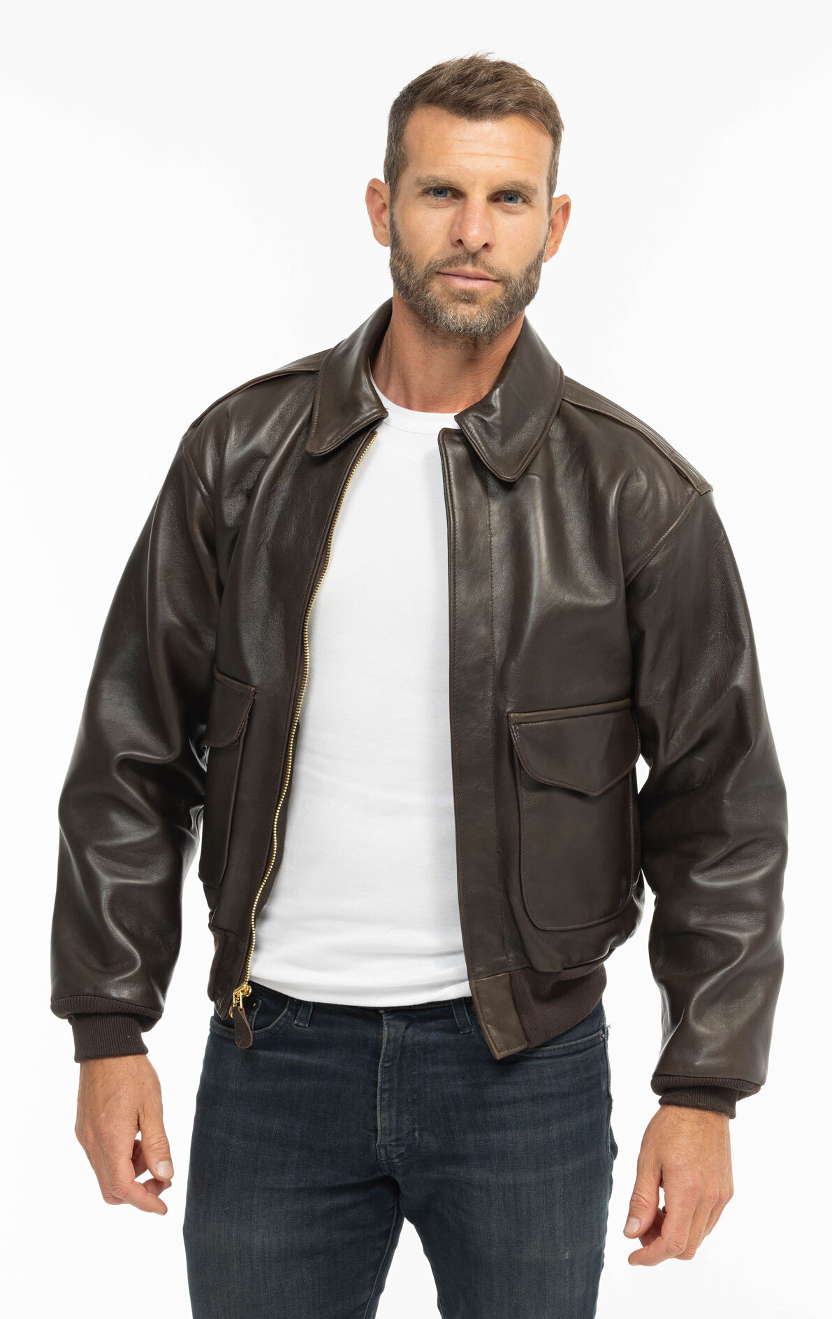 Vêtement en cuir Blousons cuir marron