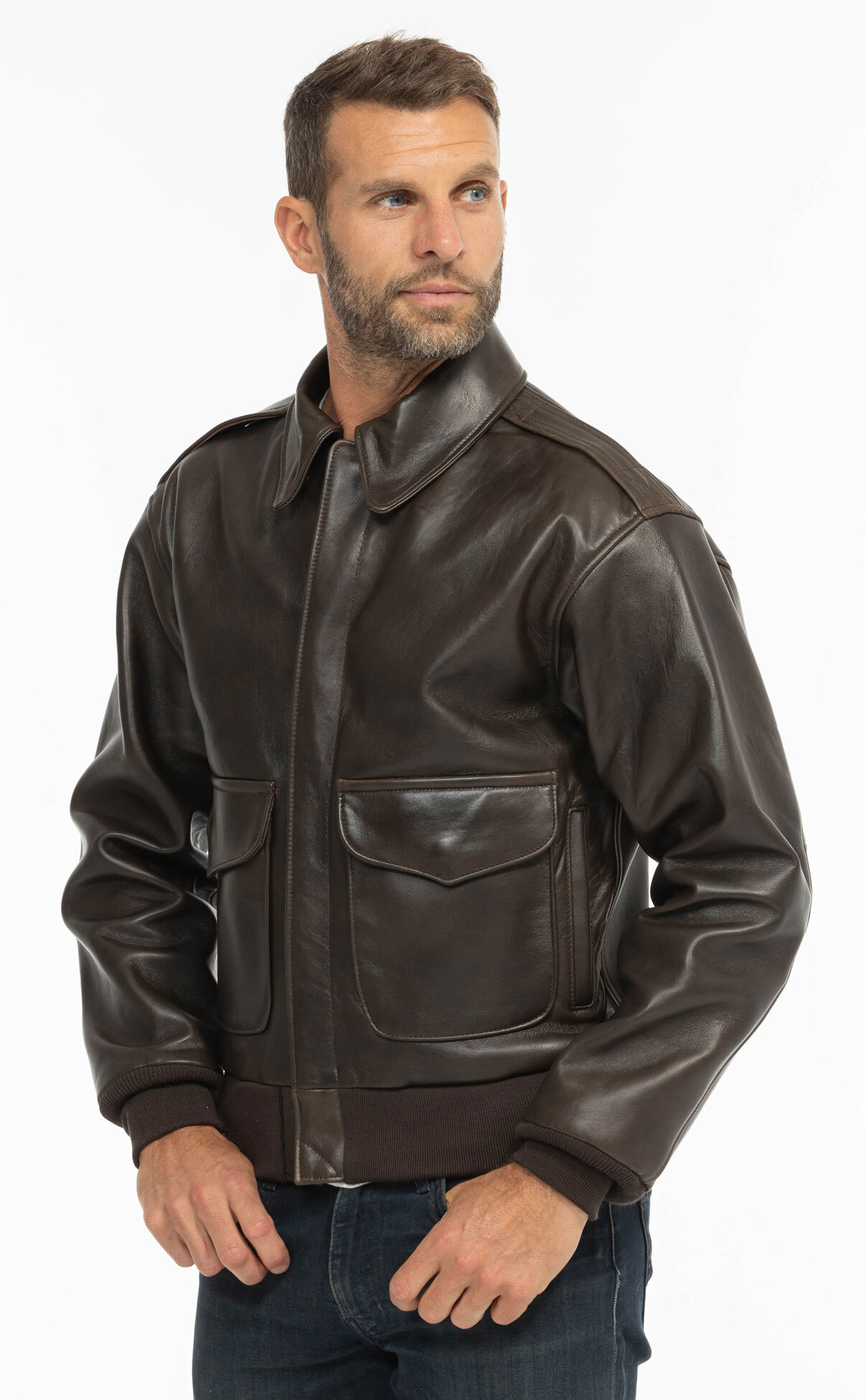 Vêtement en cuir Blousons cuir marron