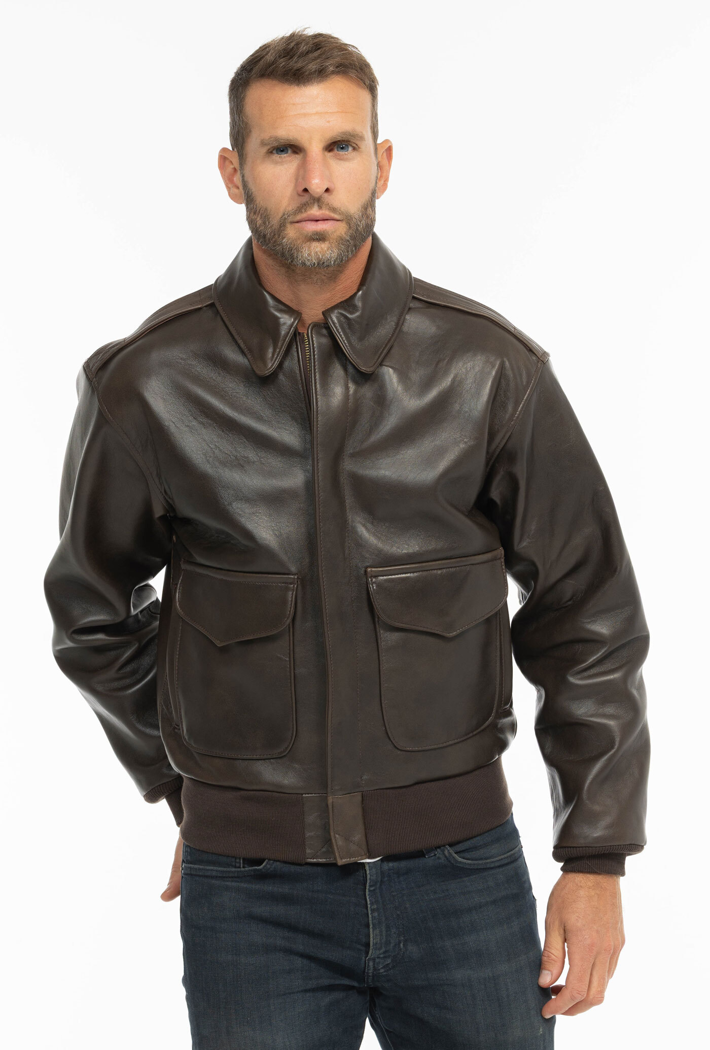 Vêtement en cuir Blousons cuir marron