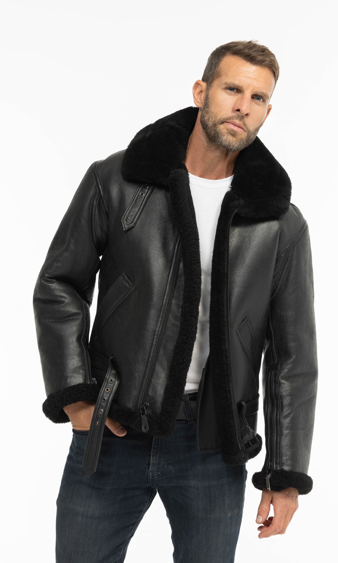 Vêtement en cuir Blousons cuir noir