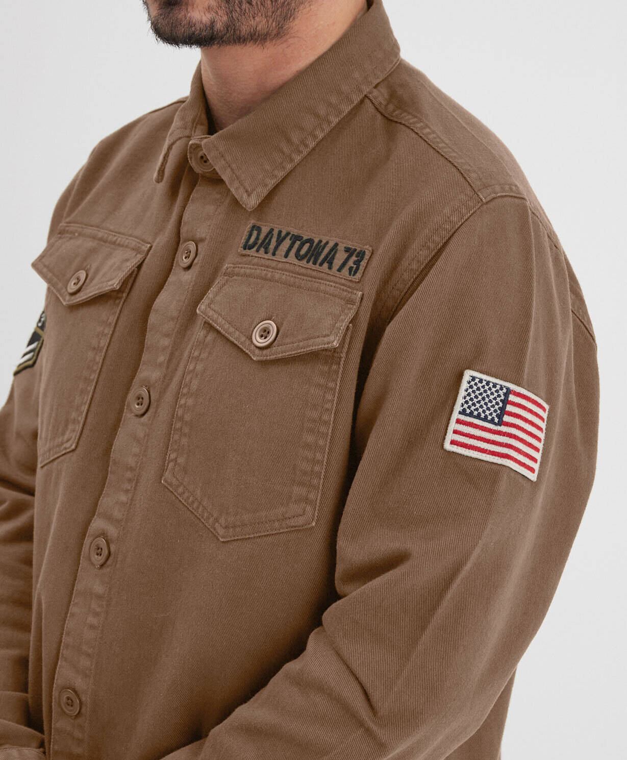 Vêtement en cuir Veste, parka & doudoune textile beige