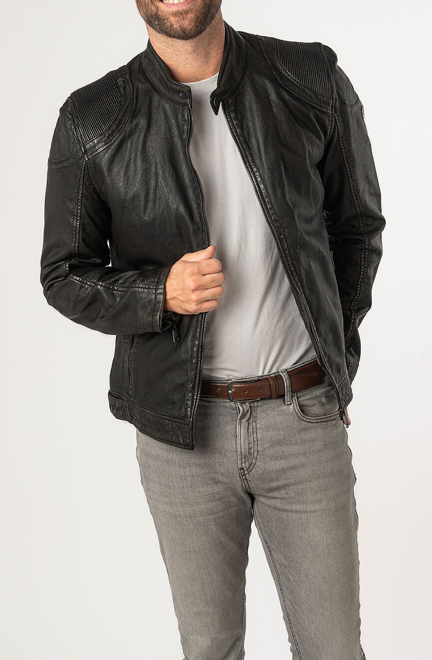 Vêtement en cuir Blousons cuir noir